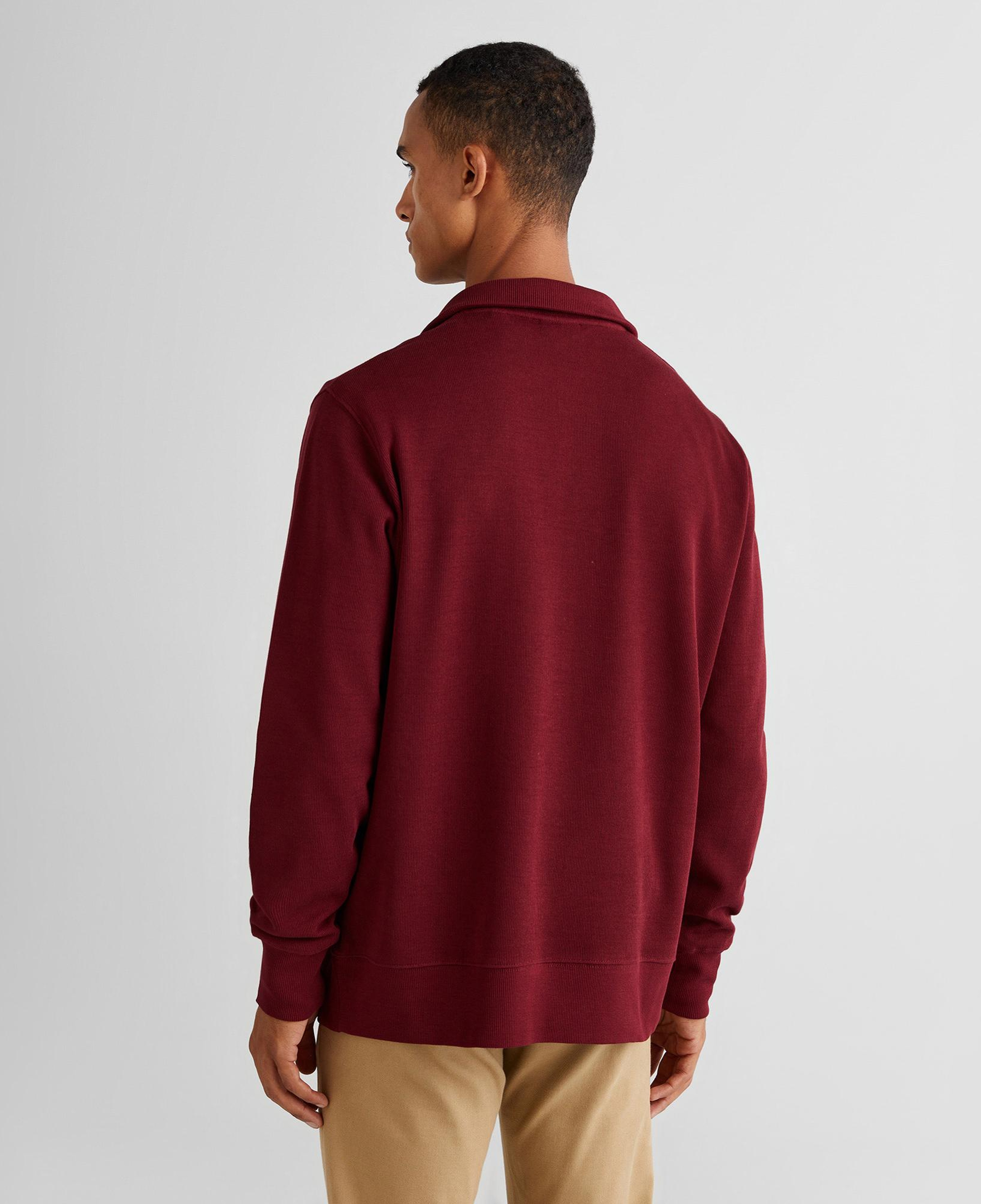 Gant Erkek Bordo Regular Fit Yarım Fermuarlı Sweatshirt