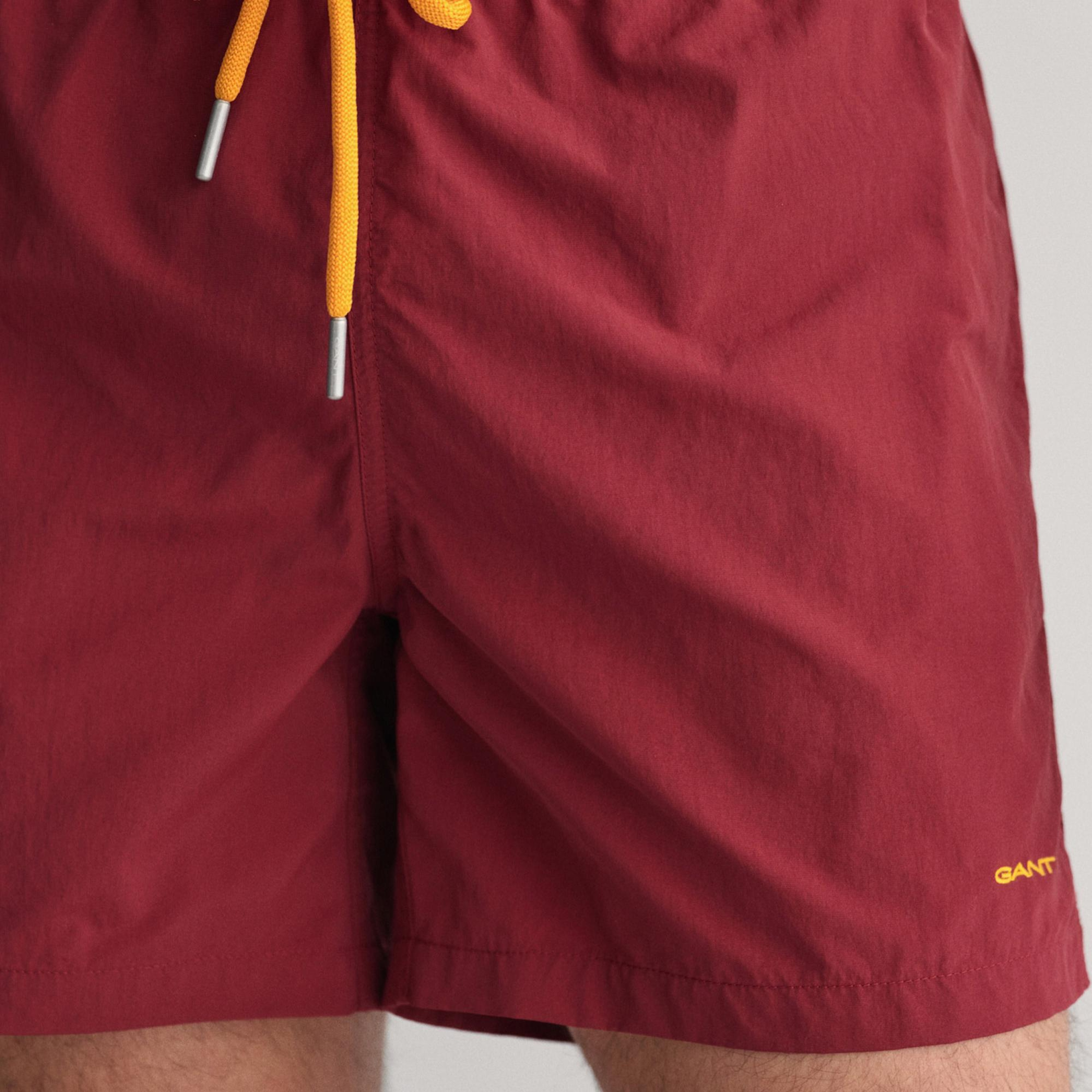 GANT Erkek Bordo Regular Fit Mayo Şort