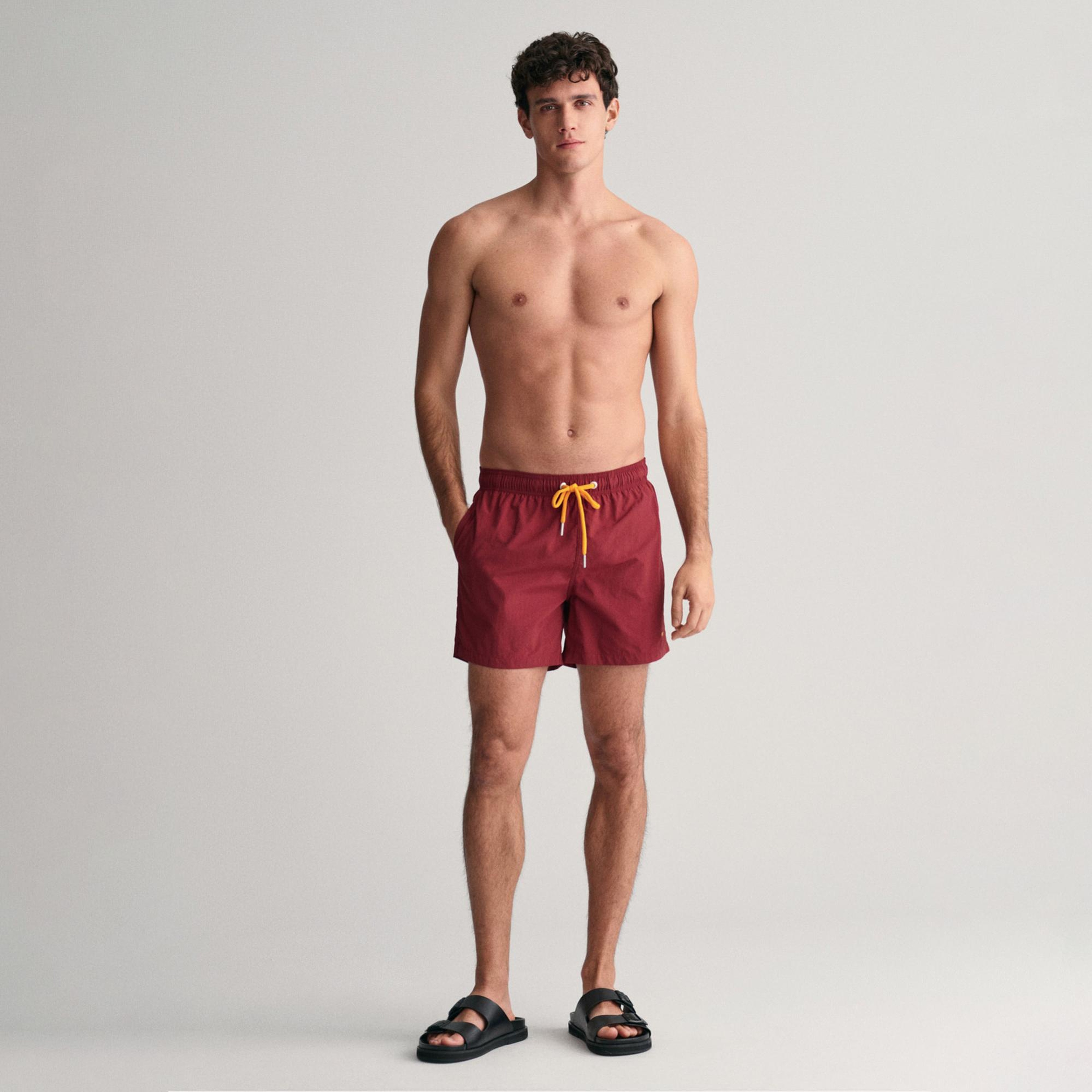 GANT Erkek Bordo Regular Fit Mayo Şort