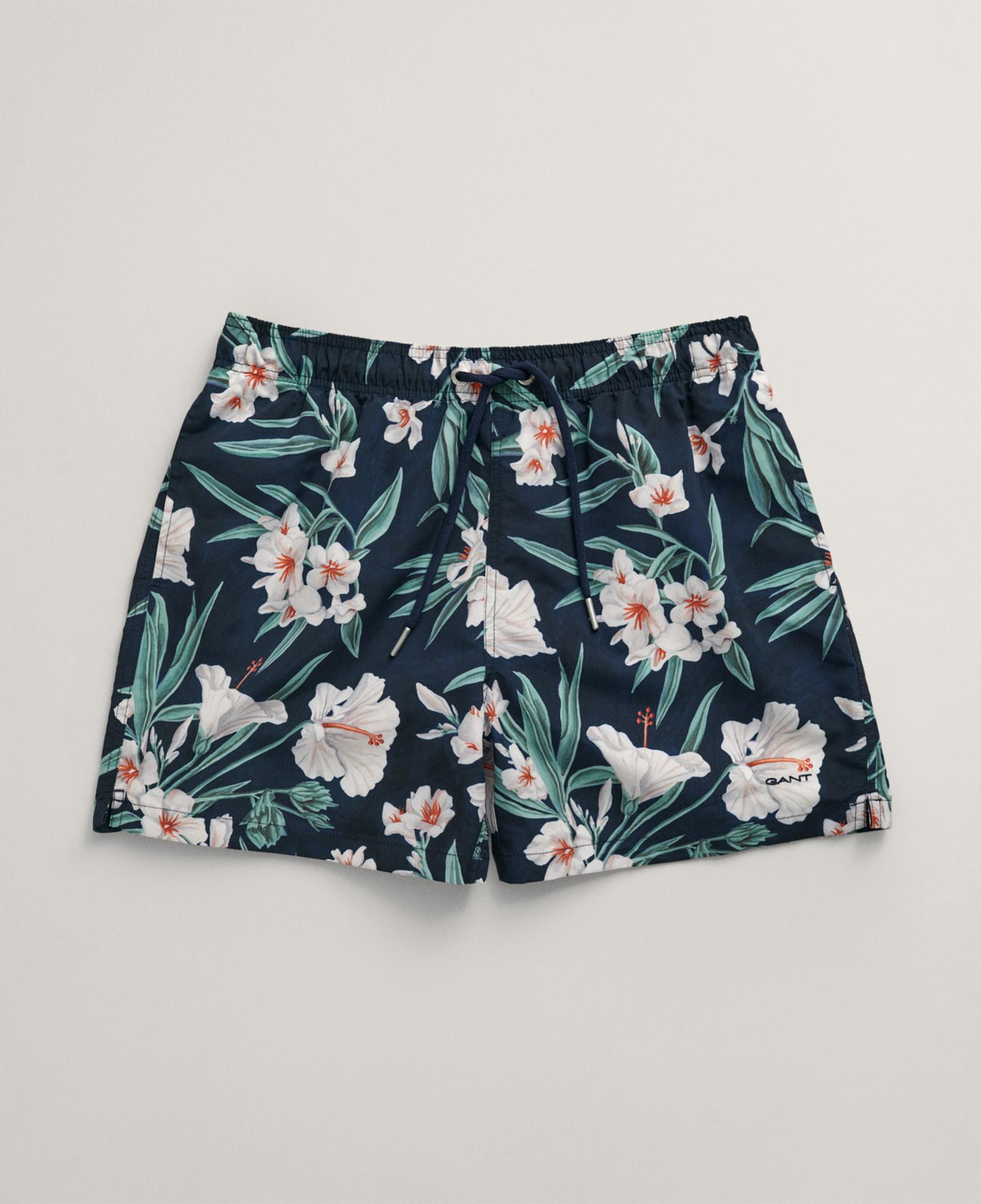 GANT Erkek Lacivert Regular Fit Desenli Mayo Şort