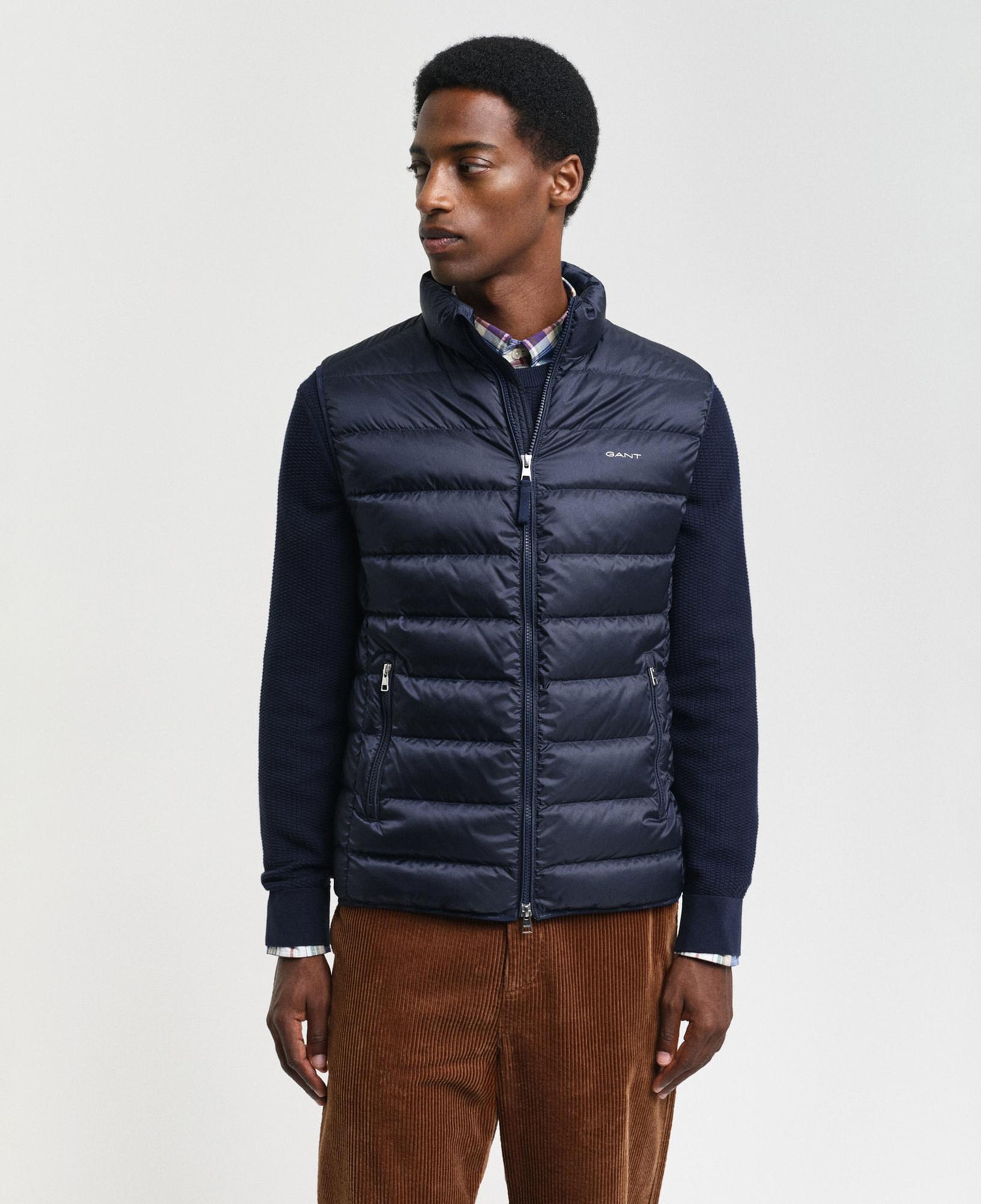 GANT Erkek Lacivert Dik Yaka Kapitone Yelek