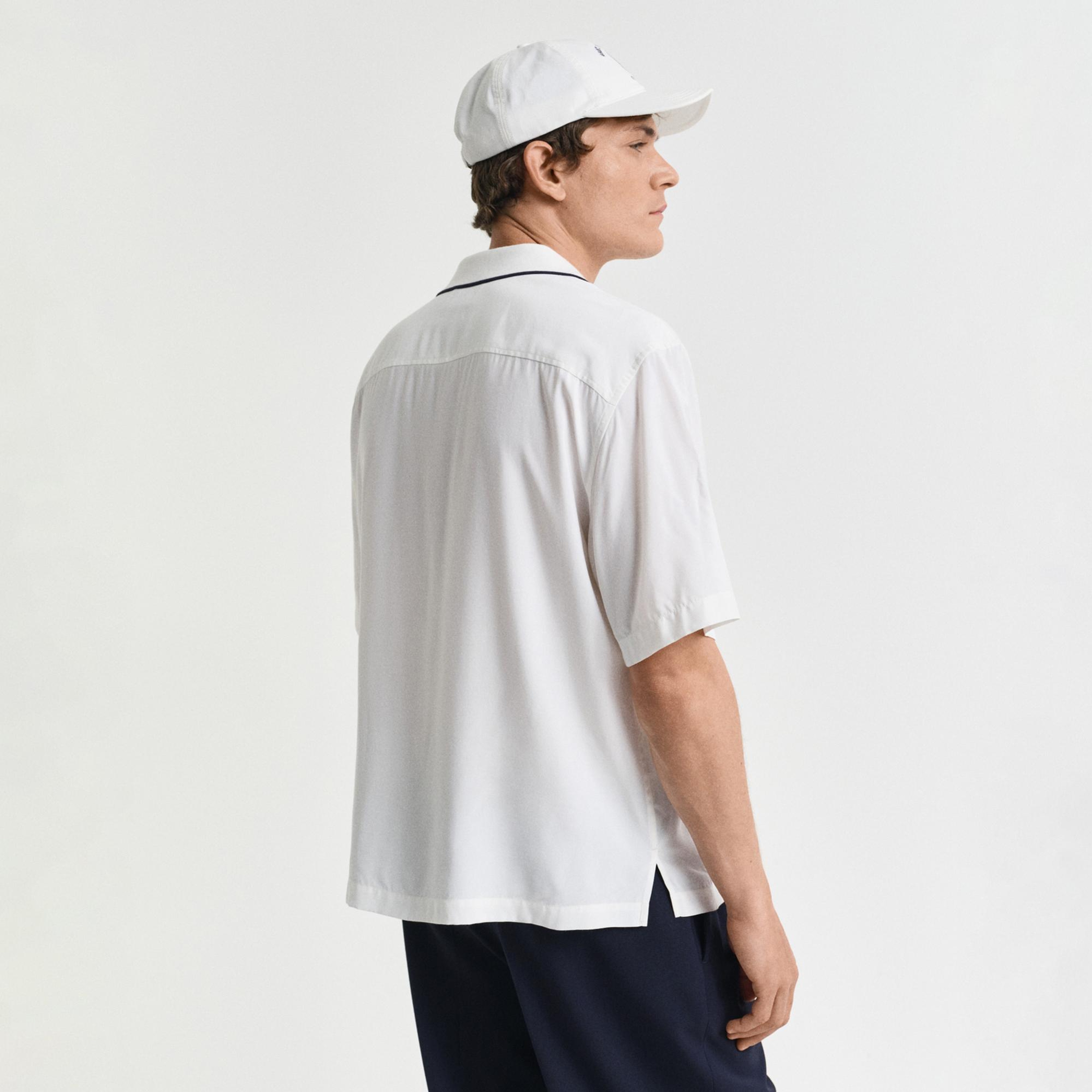 GANT Erkek Krem Relaxed Fit Klasik Yaka Logolu Gömlek