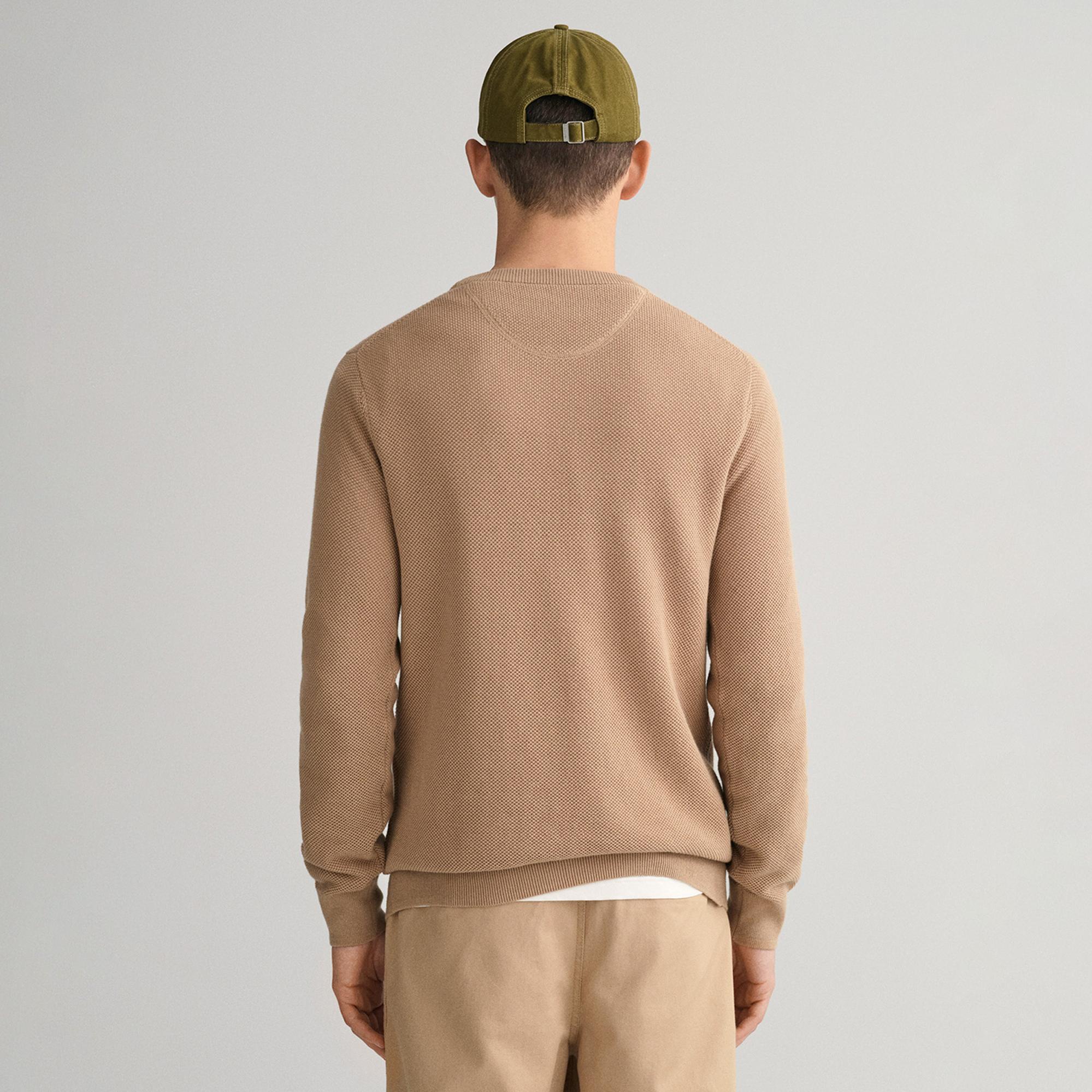 GANT Erkek Bej Regular Fit Bisiklet Yaka Kazak