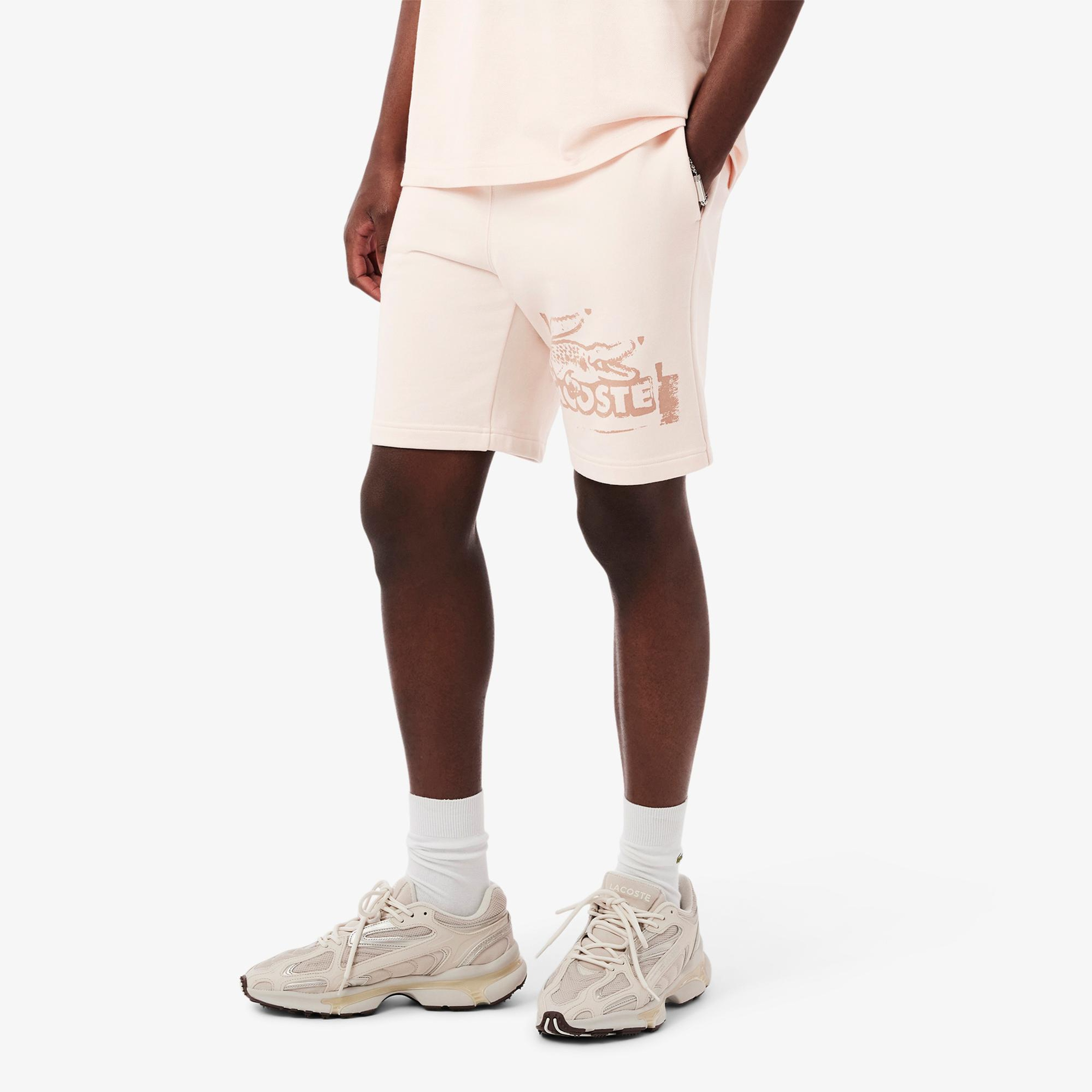 Lacoste Erkek Regular Fit Baskılı Bej Şort