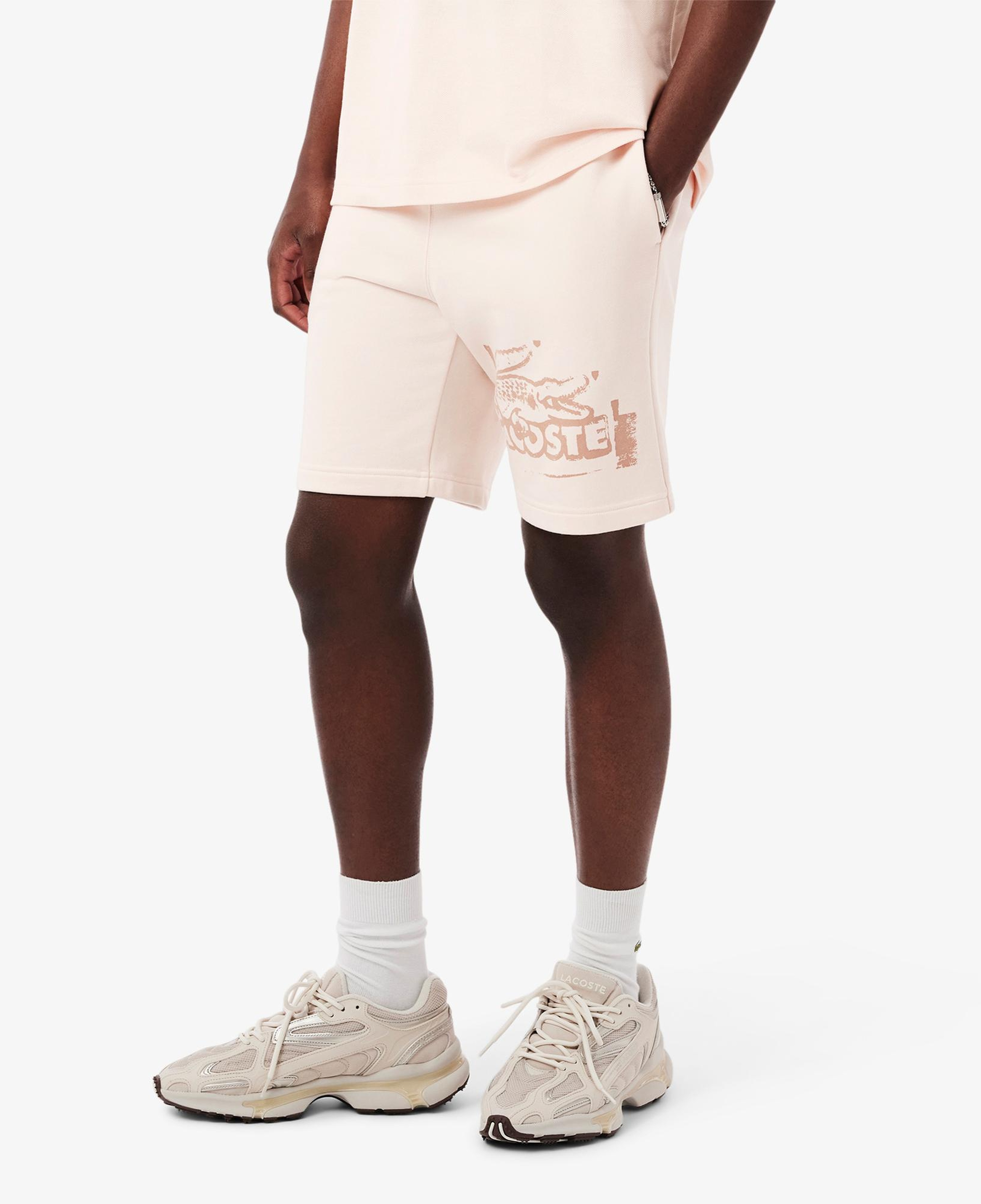 Lacoste Erkek Regular Fit Baskılı Bej Şort