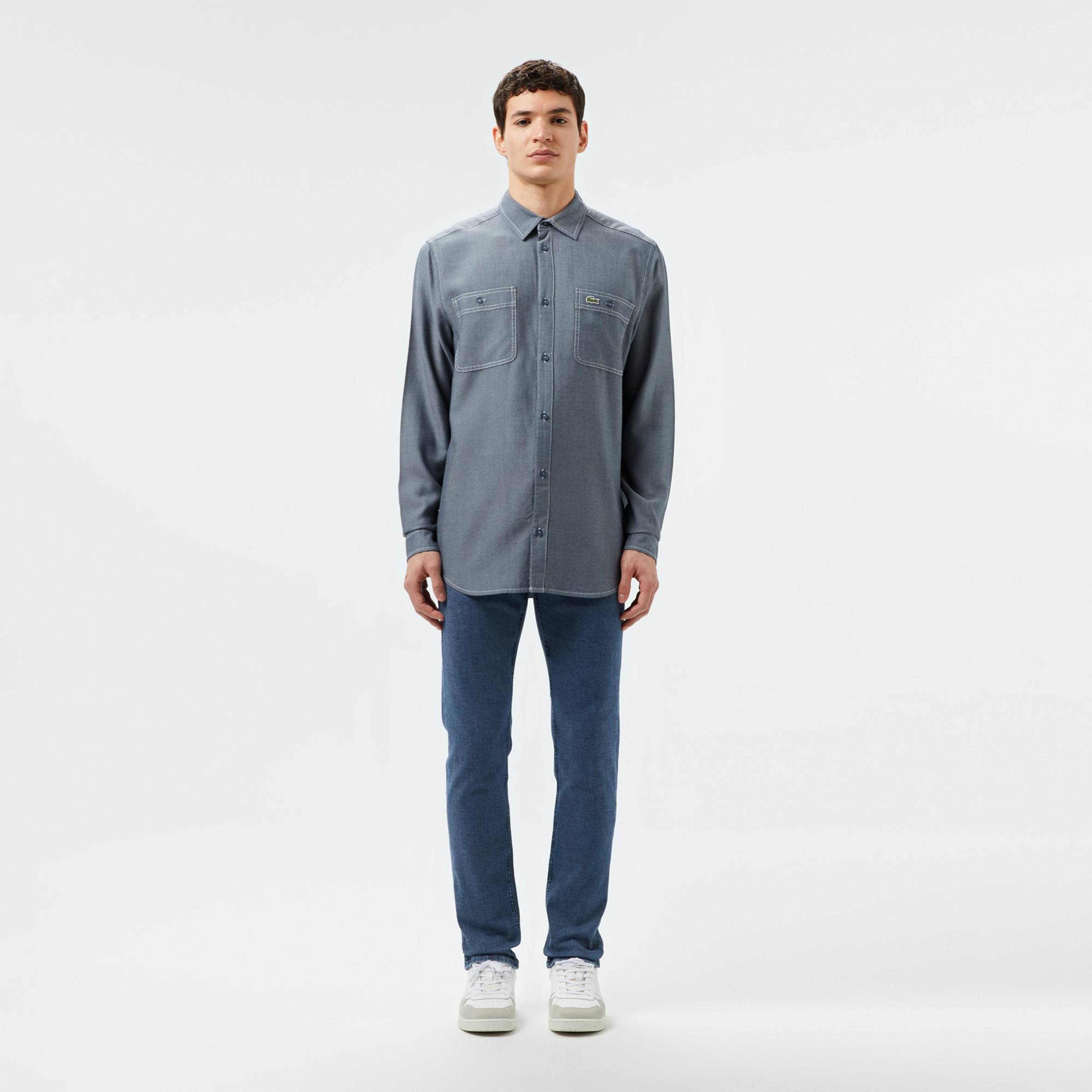 Lacoste Erkek Regular Fit Liyosel Koyu Mavi Gömlek