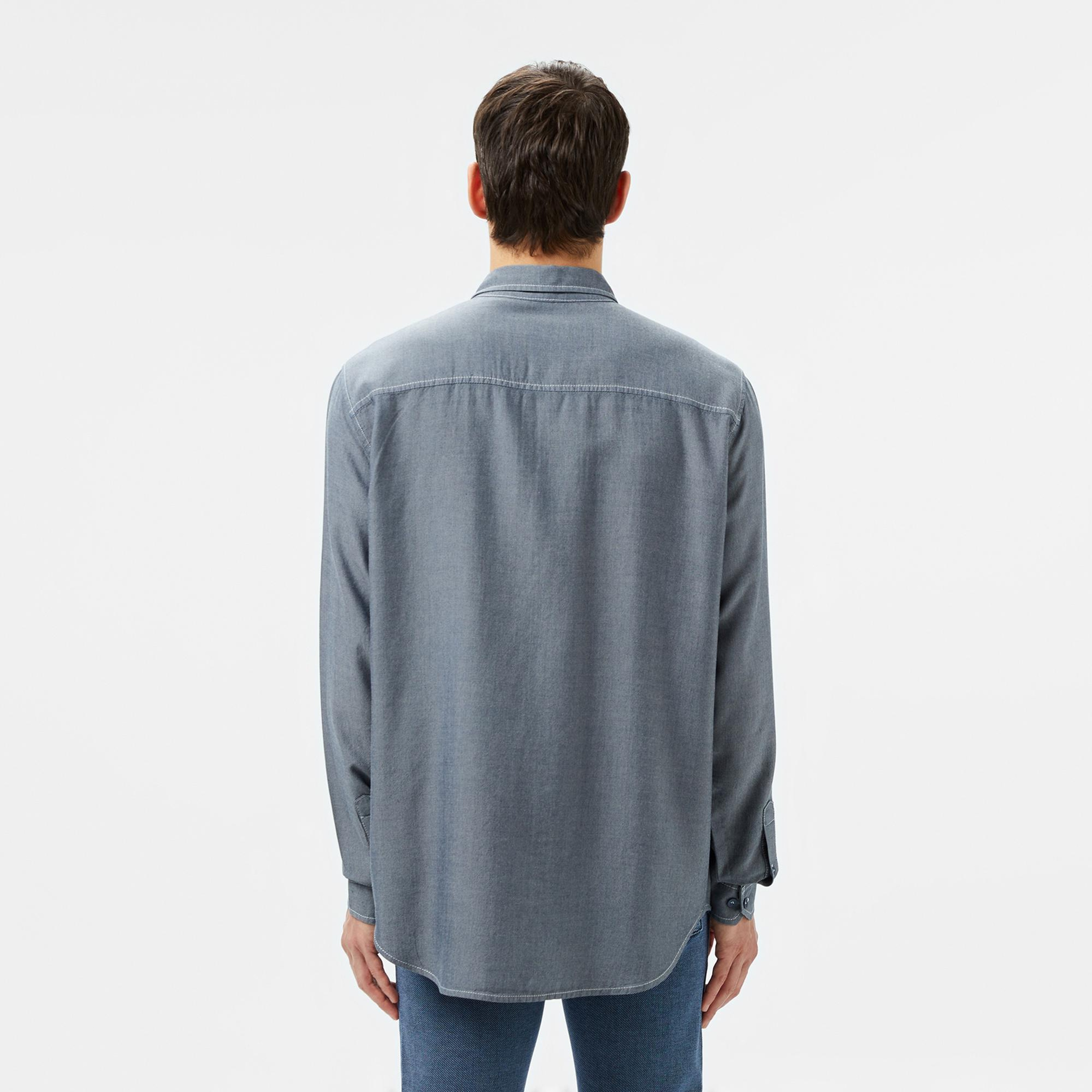 Lacoste Erkek Regular Fit Liyosel Koyu Mavi Gömlek