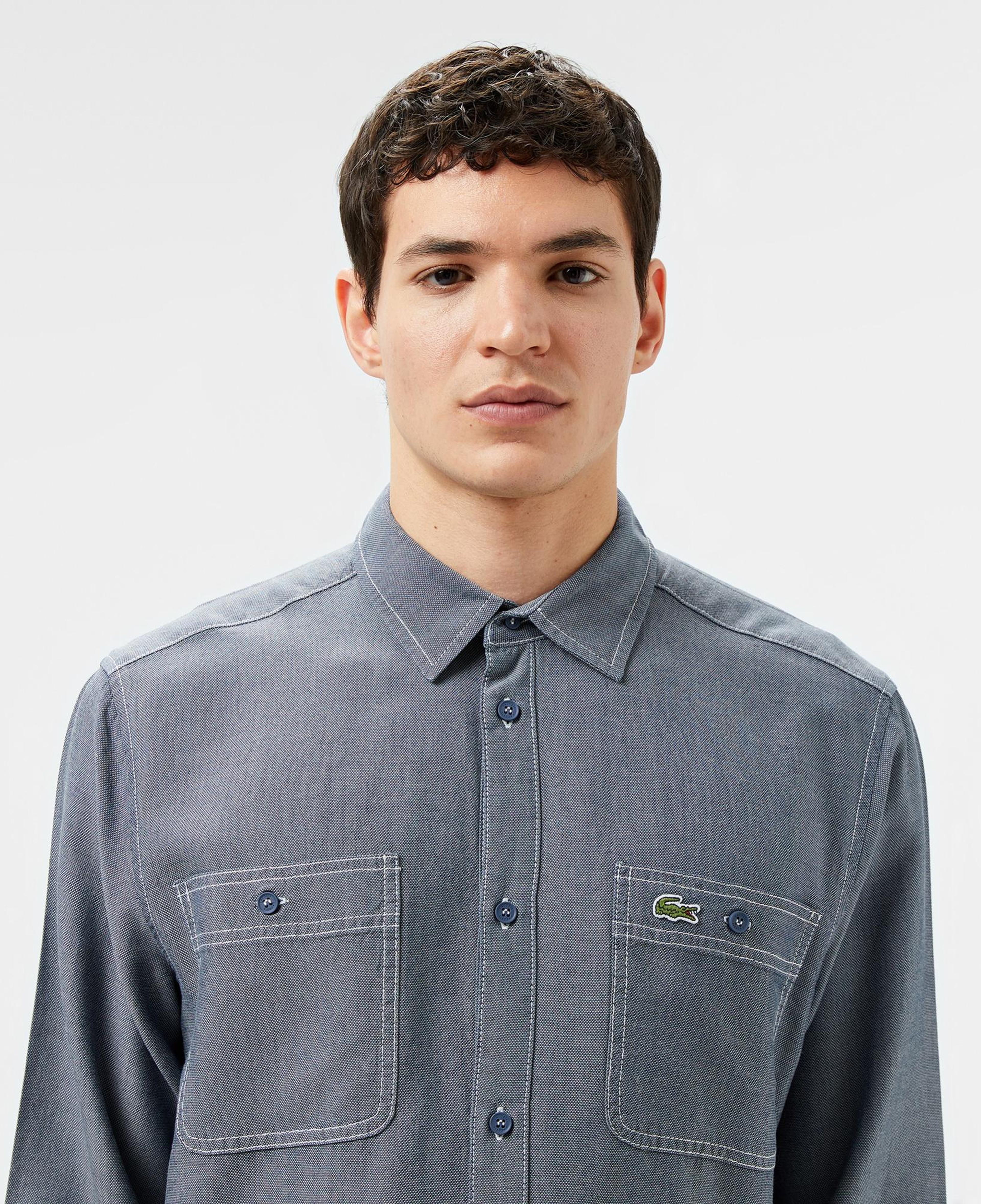 Lacoste Erkek Regular Fit Liyosel Koyu Mavi Gömlek