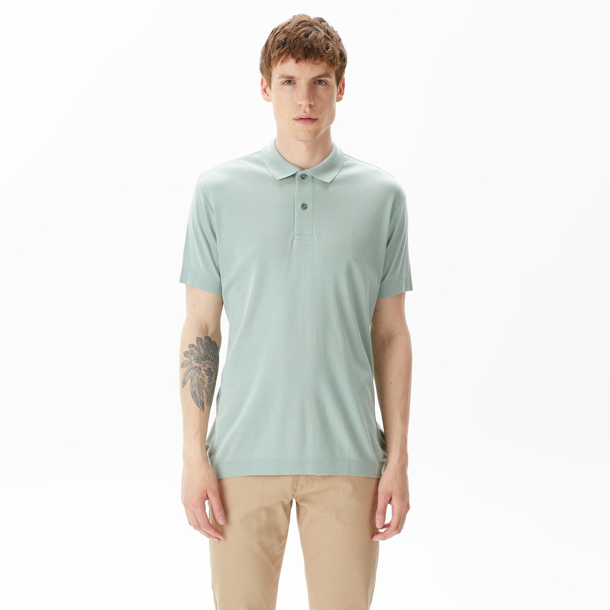 Nautica Erkek Yeşil Classic Fit Kısa Kollu Polo Yaka T-Shirt