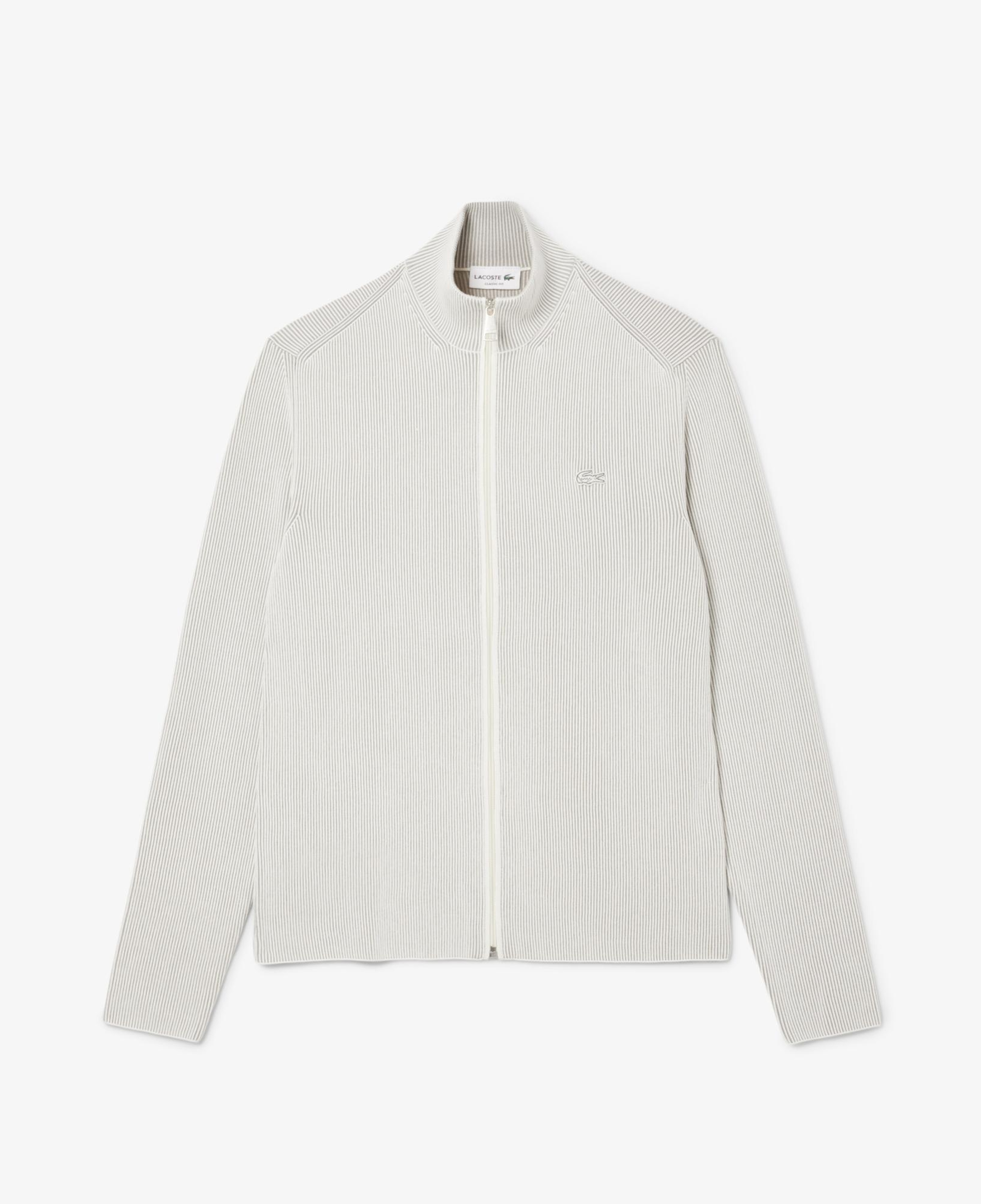 Lacoste Erkek Classic Fit Fermuarlı Yaka Gri Triko