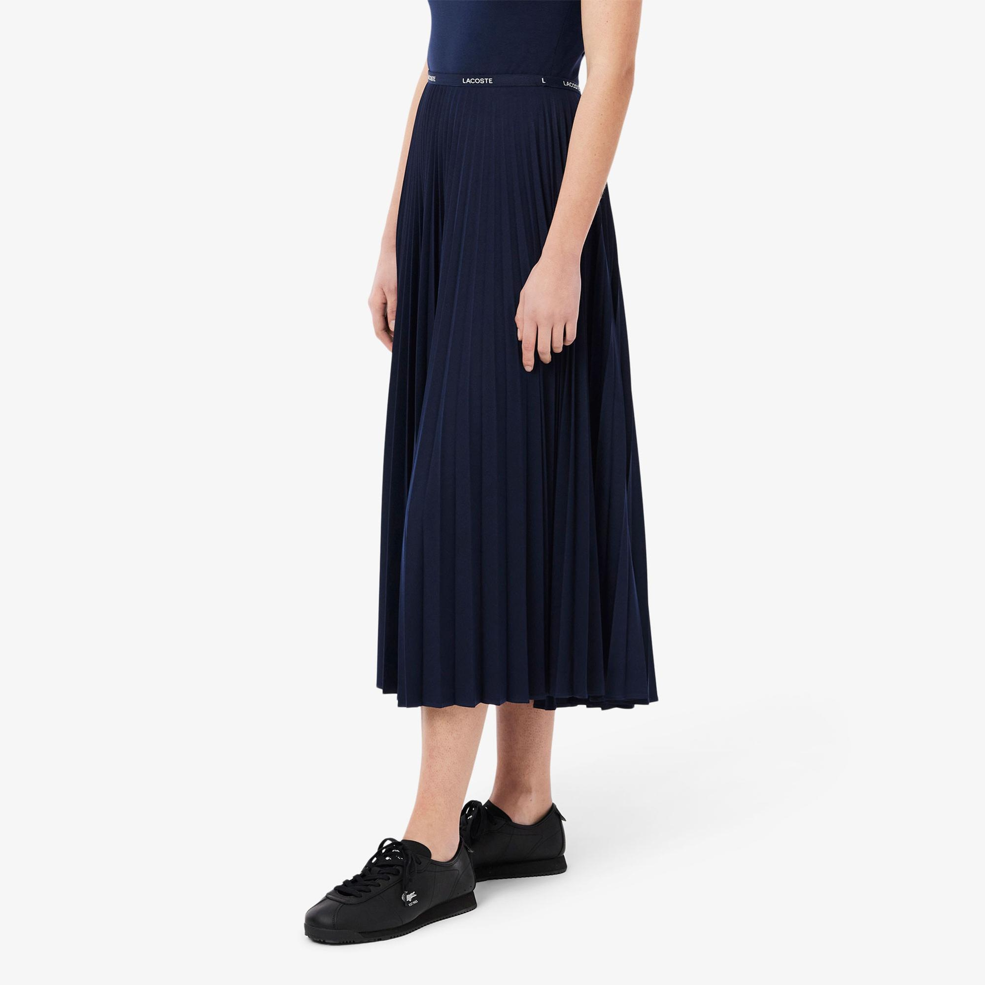 Lacoste Kadın Pileli Lacivert Etek