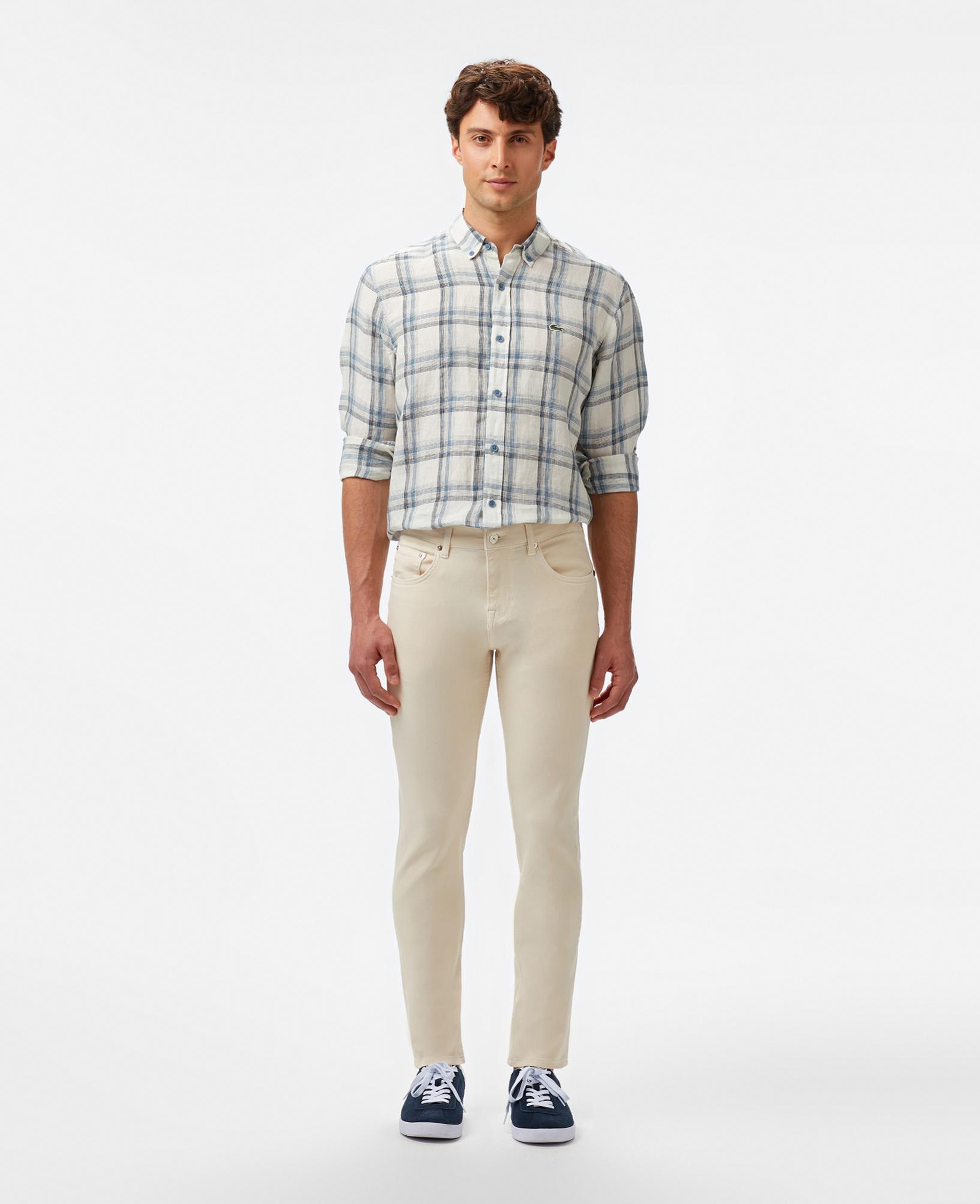 Lacoste Erkek Slim Fit Krem Jean Pantolon