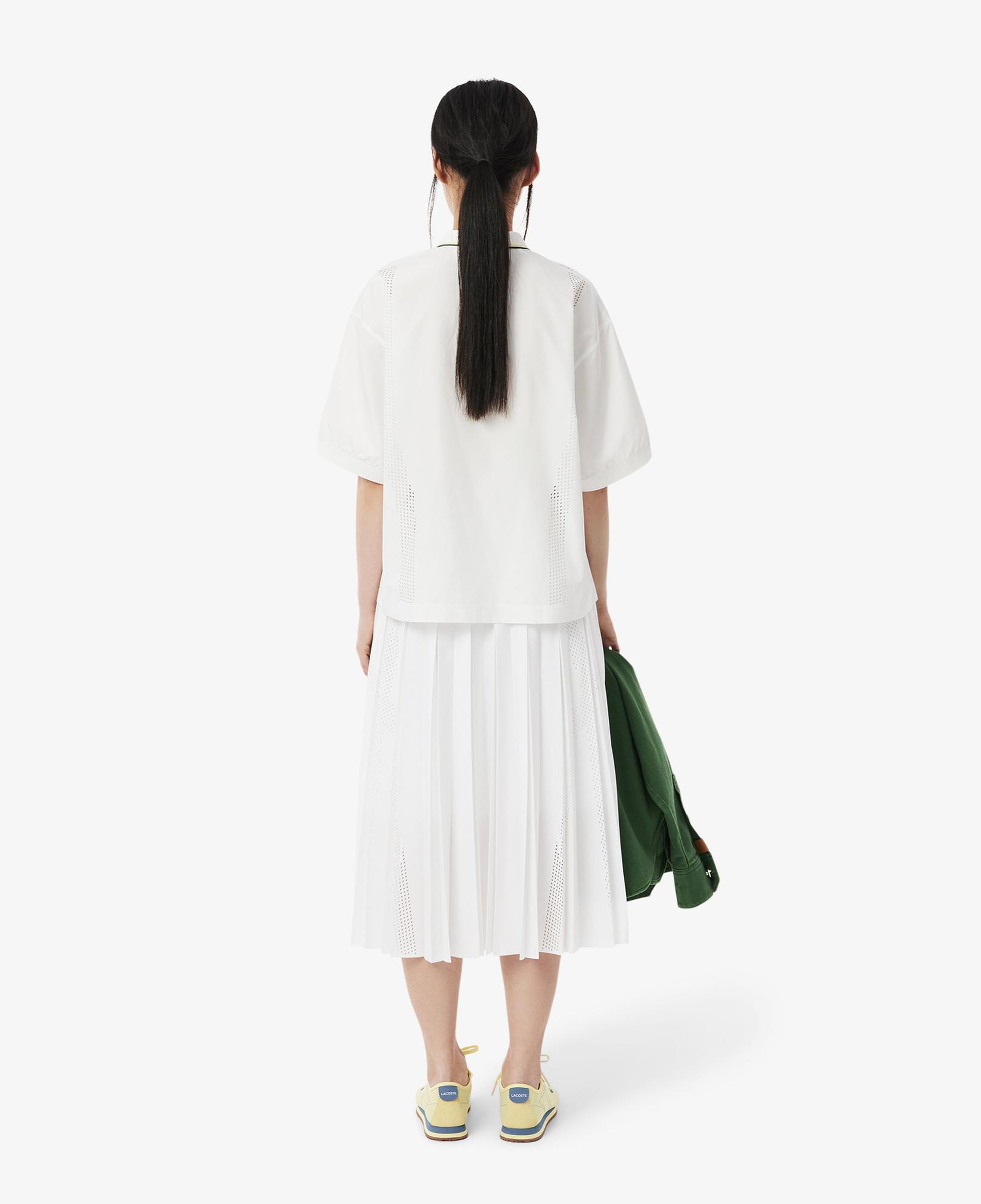 Lacoste Kadın Flare Fit Pileli Beyaz Etek