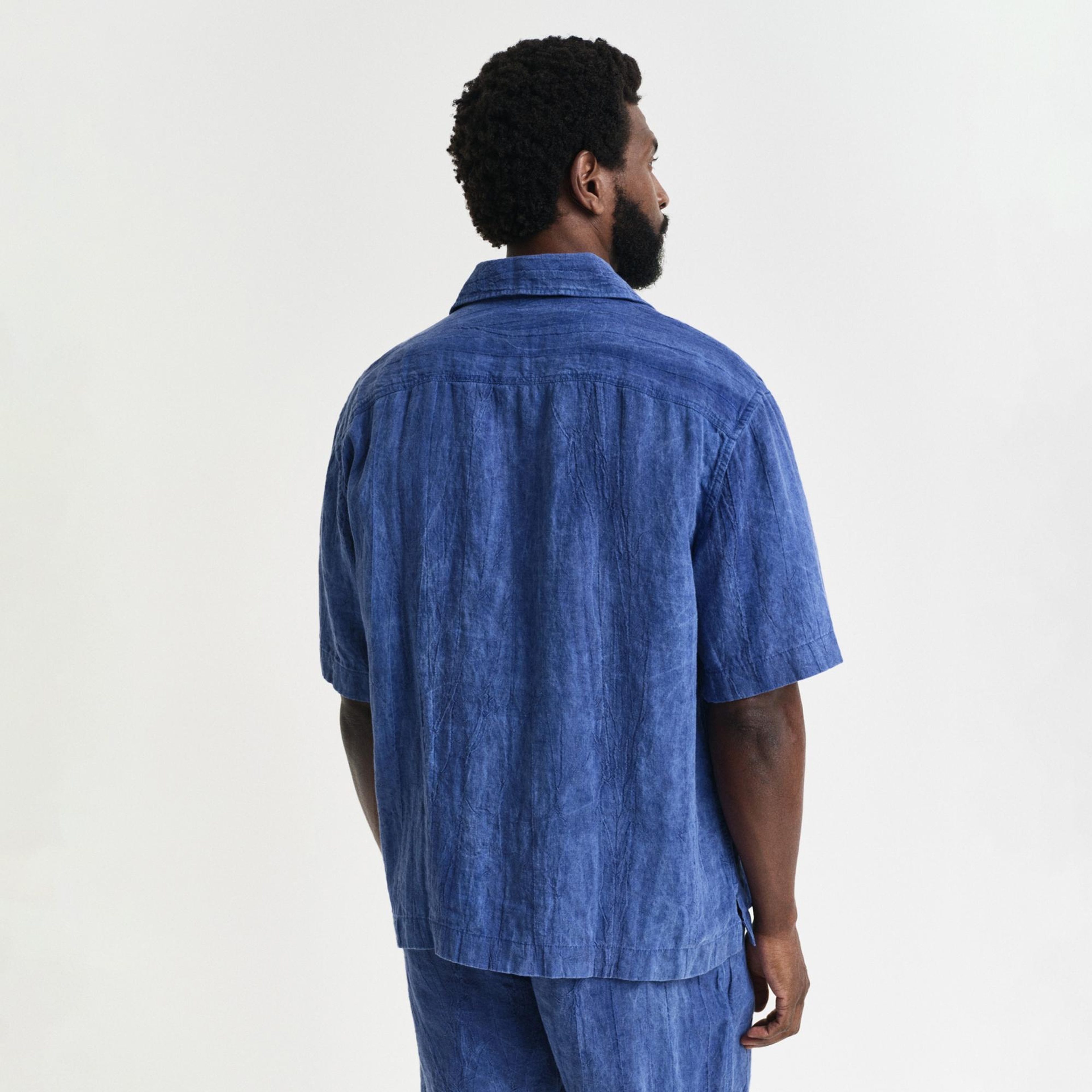 GANT Erkek Lacivert Relaxed Fit Klasik Yaka Gömlek