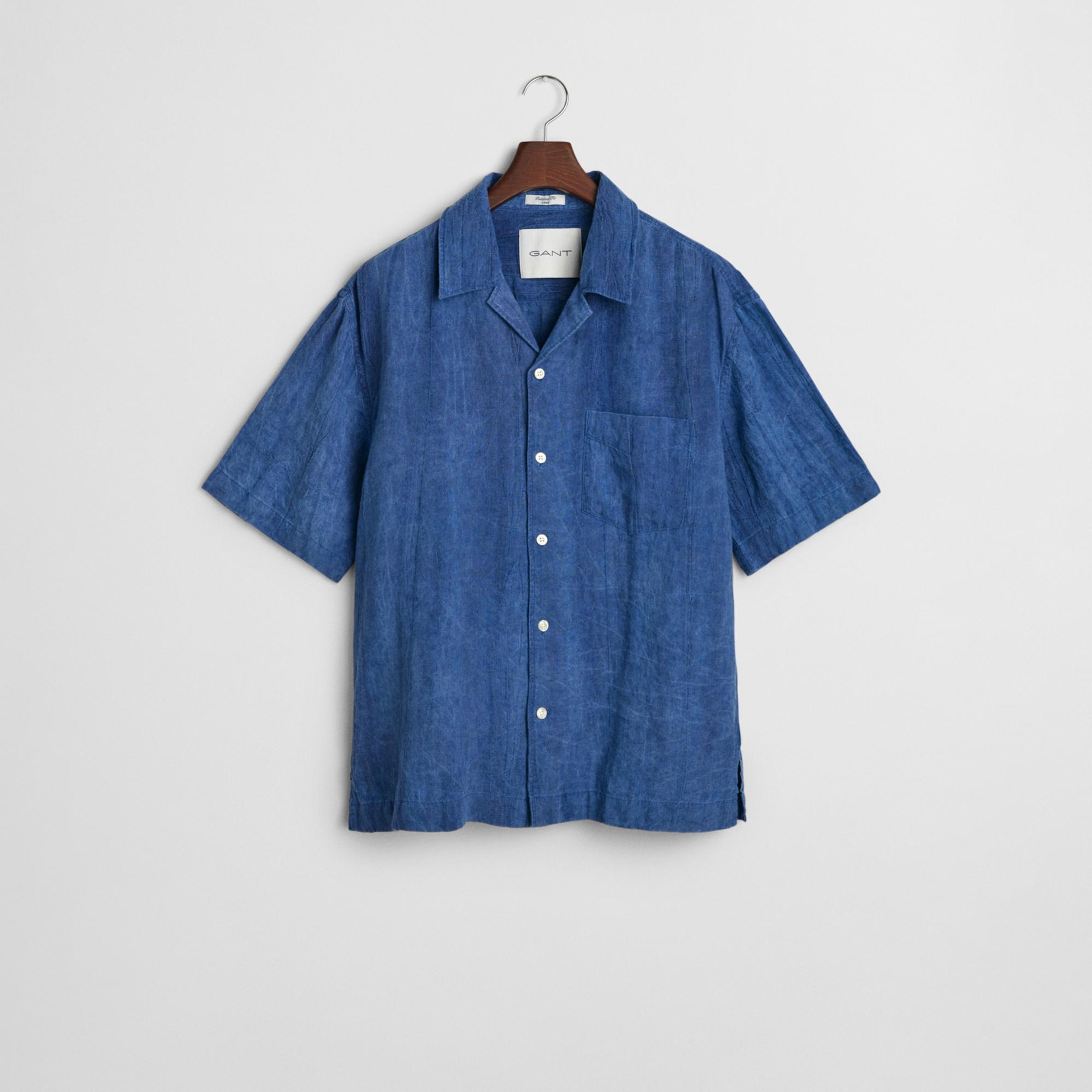 GANT Erkek Lacivert Relaxed Fit Klasik Yaka Gömlek