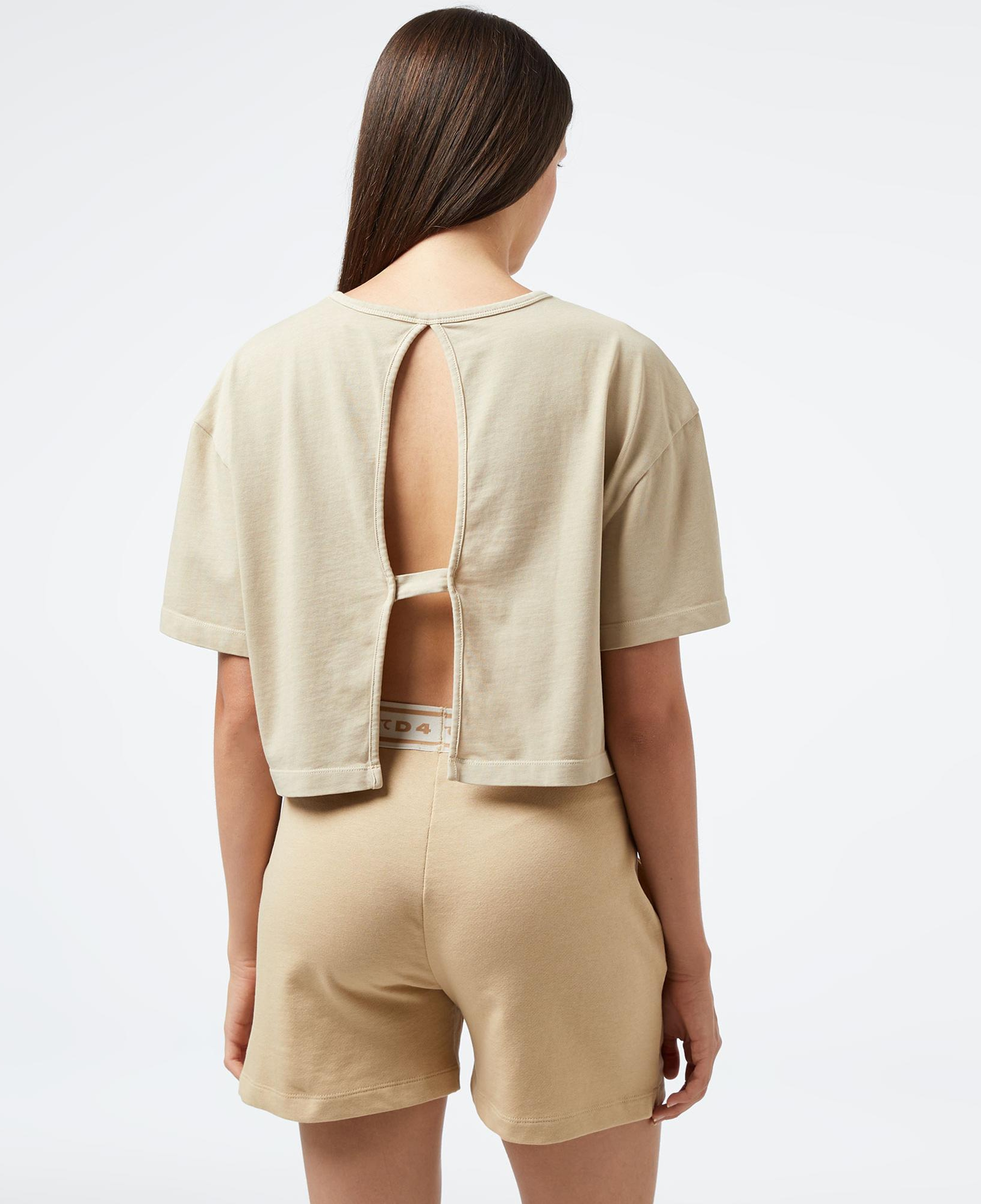 United4 Essentials Kadın Bej Crop Tişört