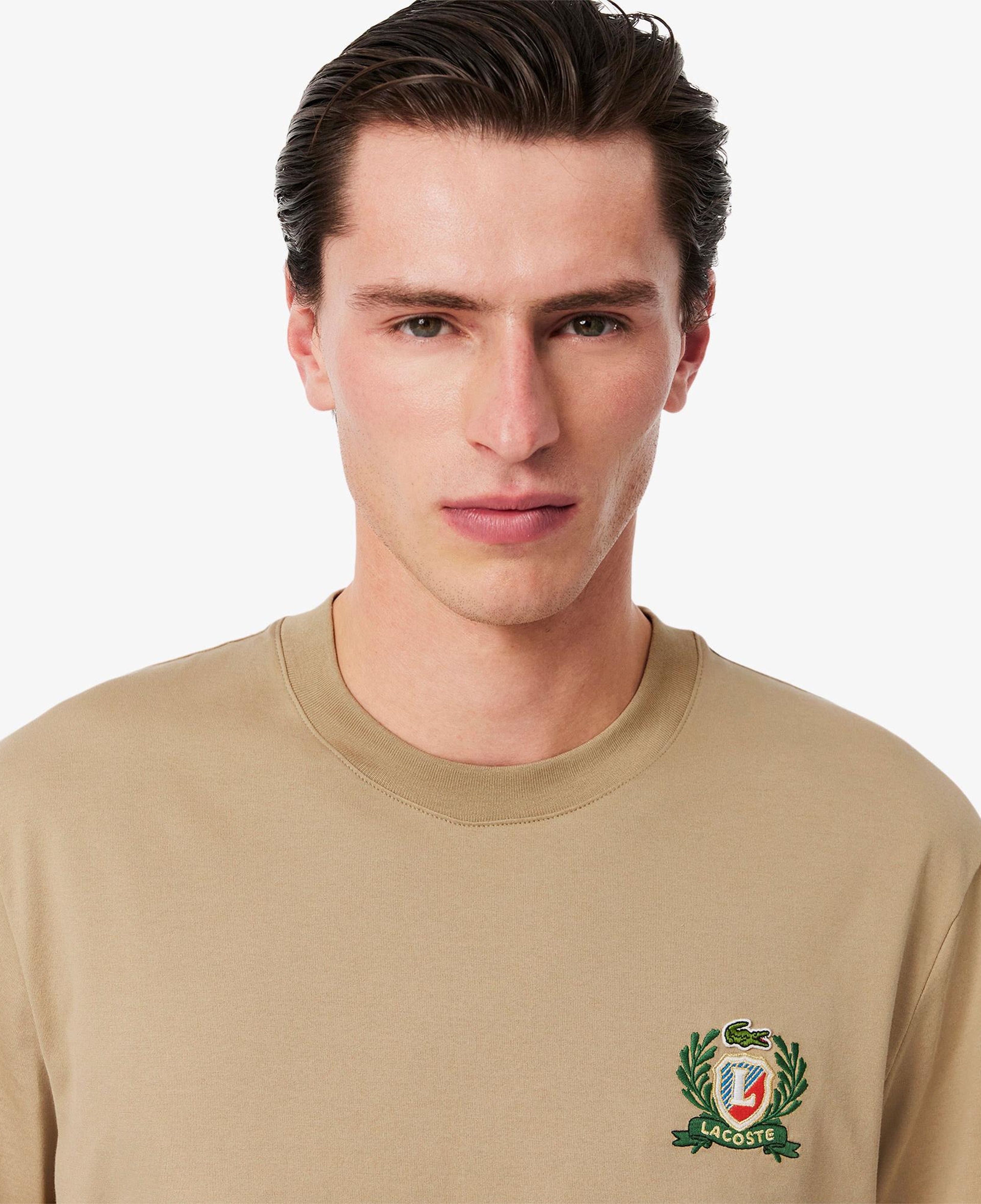 Lacoste Erkek Classic Fit Bisiklet Yaka Bej T-Shirt