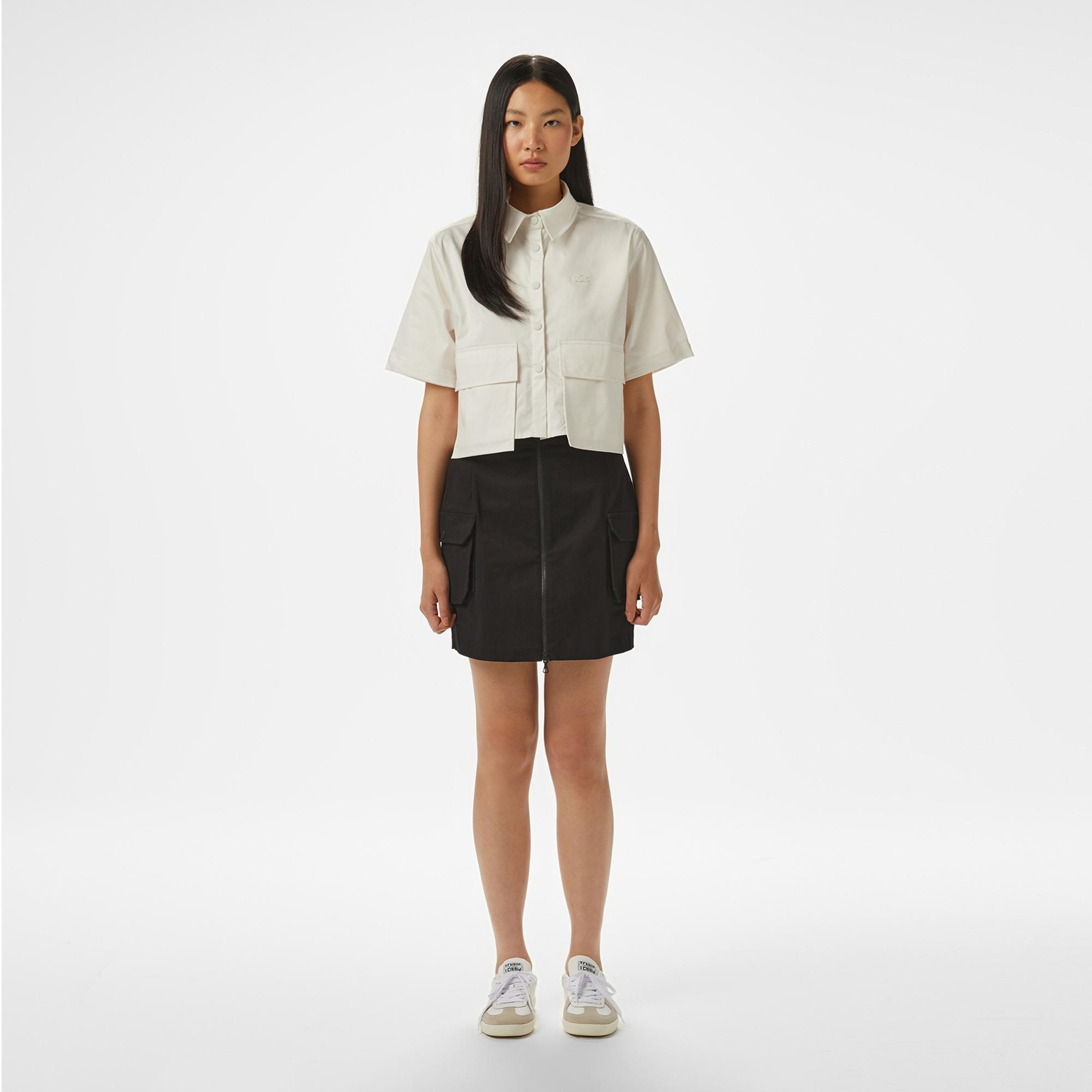 Lacoste Kadın Regular Fit Yarım Kol Krem Gömlek