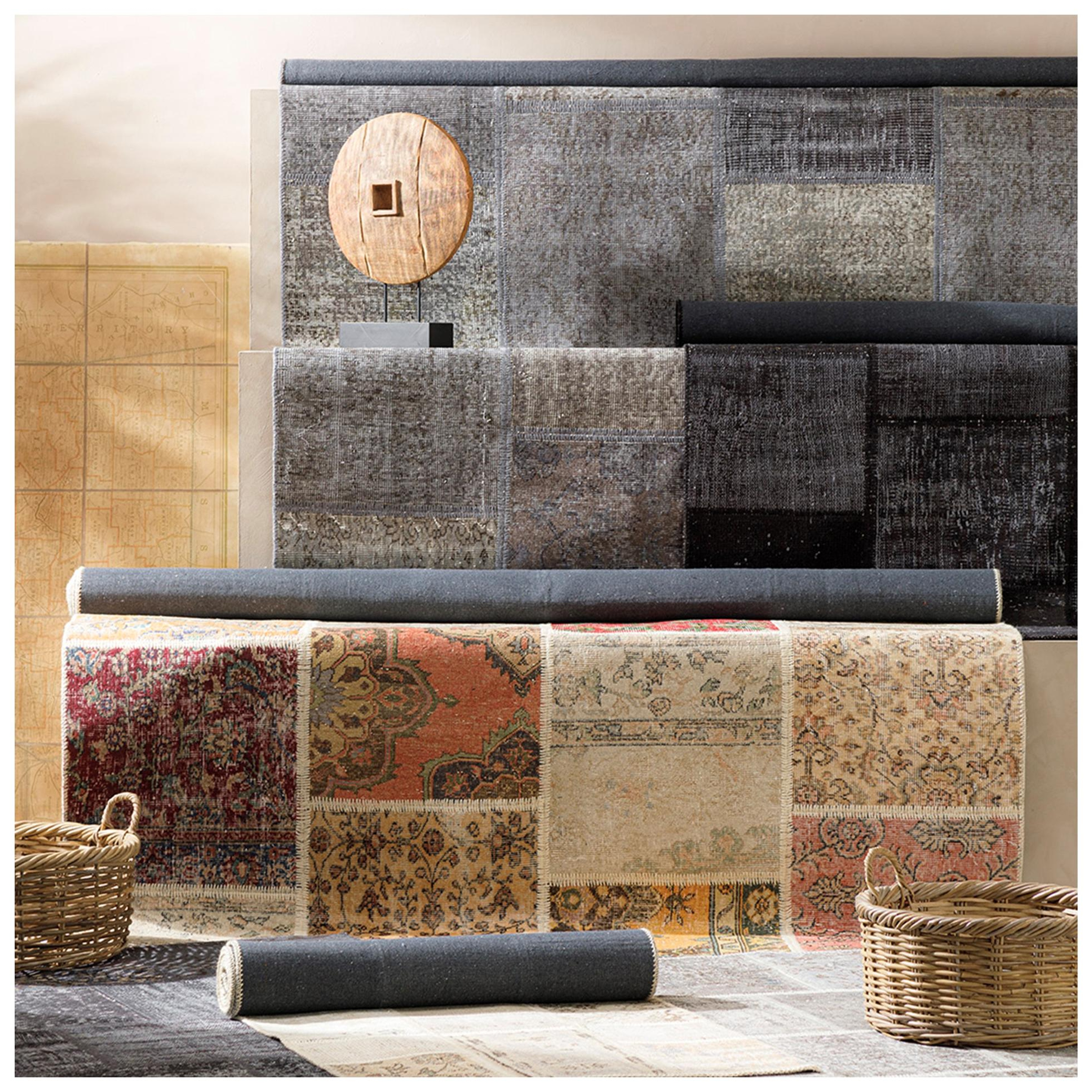 LIMA KOYU GRİ EL DİKİŞİ  PATCHWORK HALI 200x300 CM