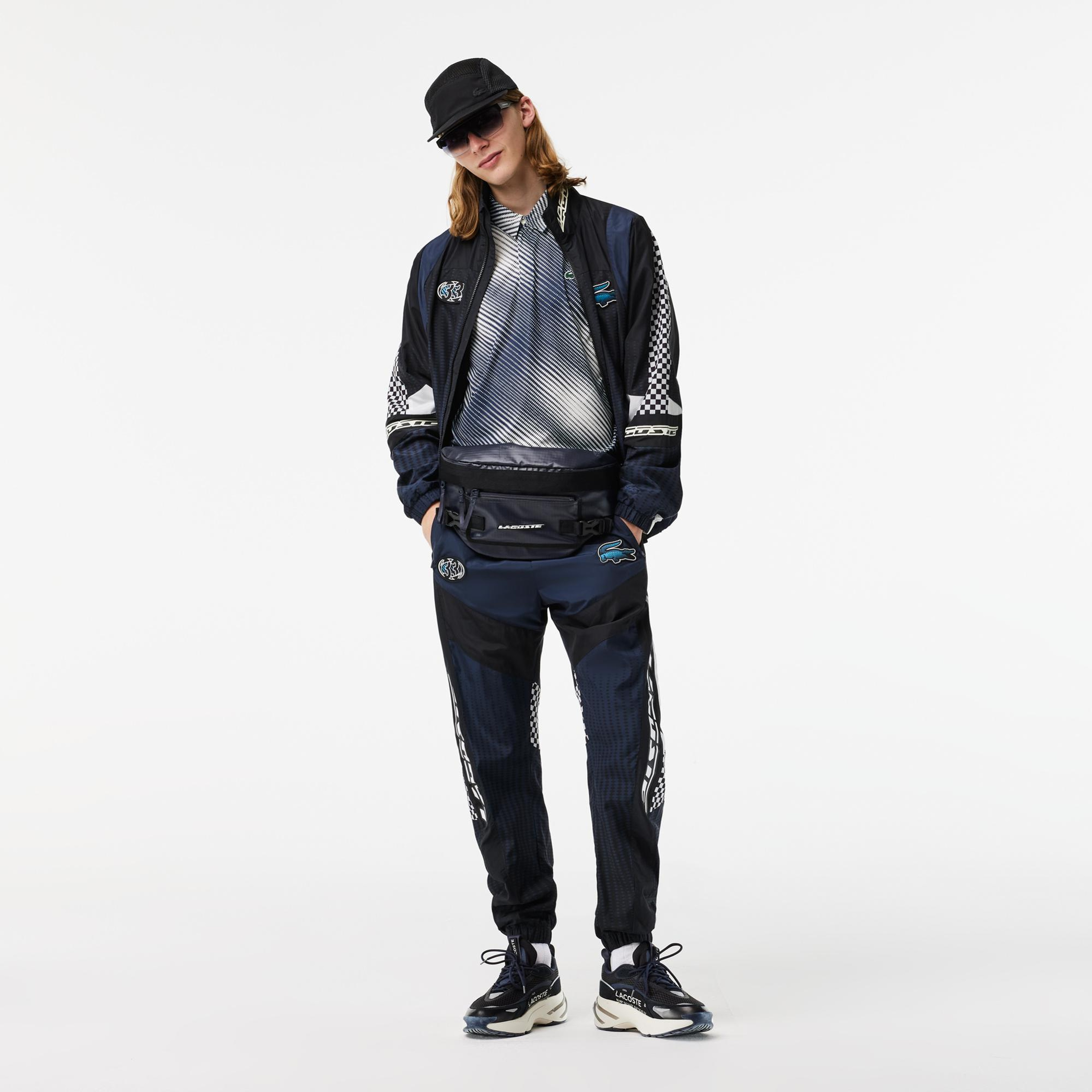 Active Erkek Tapered Fit Baskılı Siyah Eşofman Altı