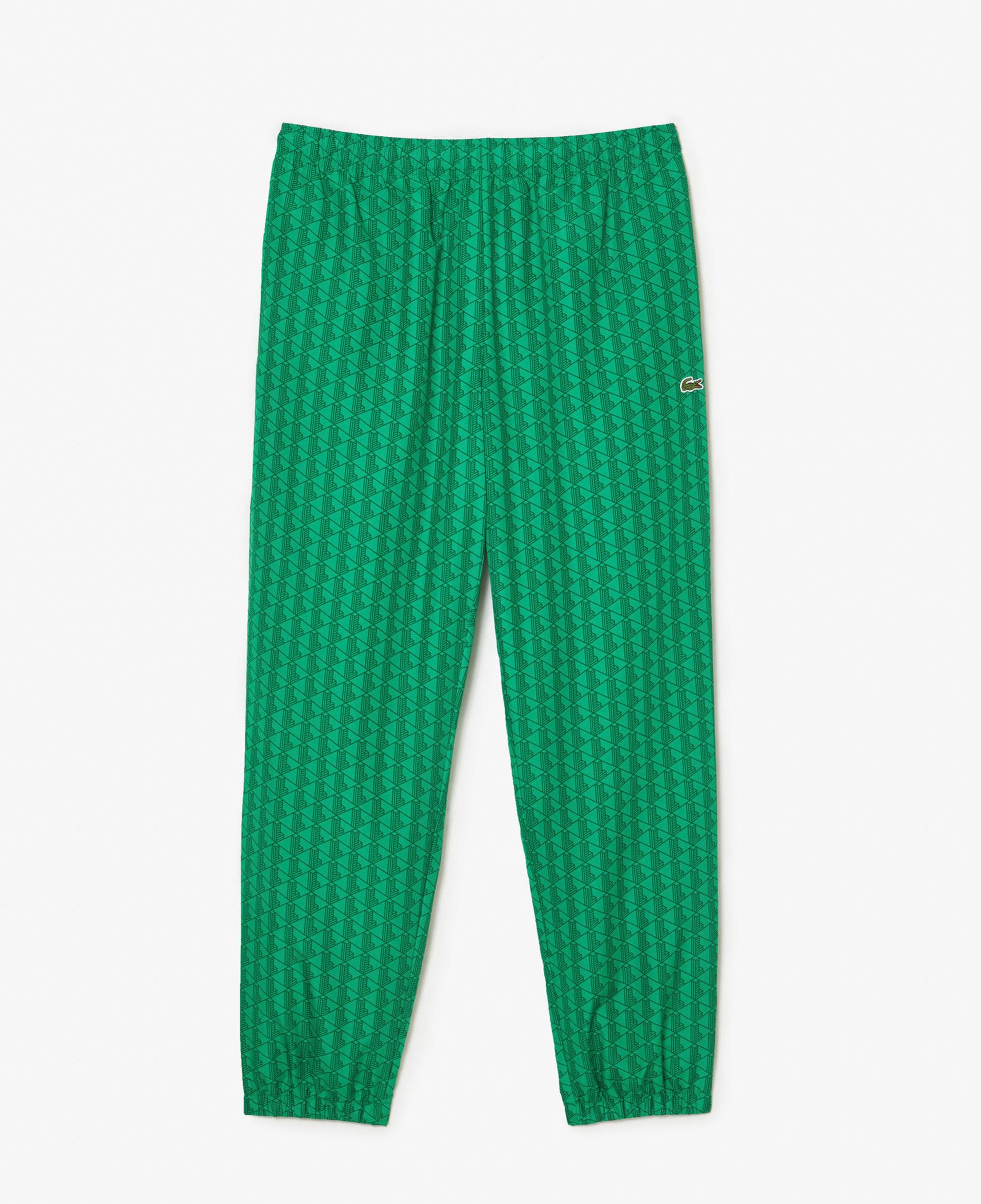 Erkek Regular Fit Monogram Yeşil Eşofman Altı