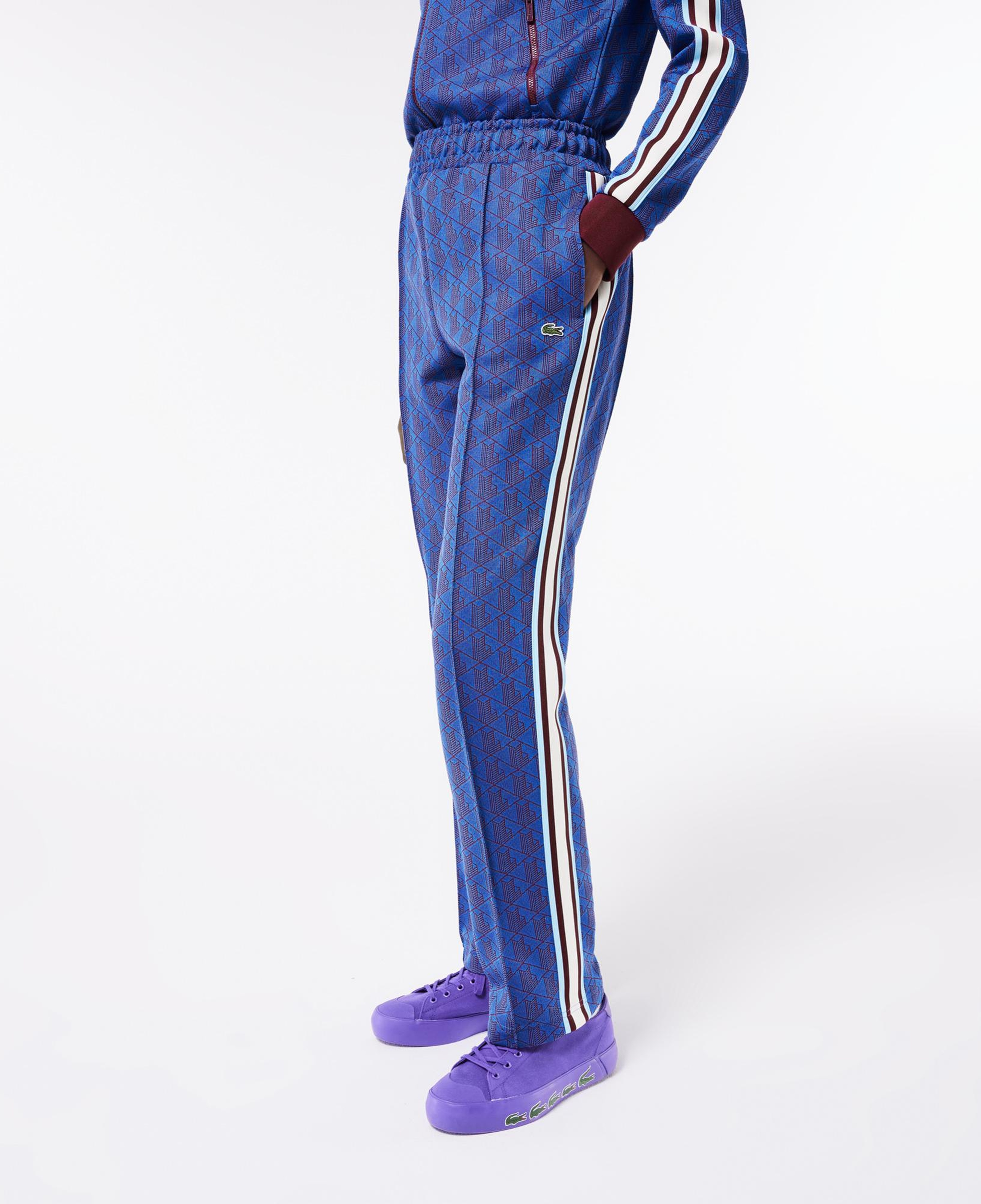 Kadın Straight Fit Monogram Mavi Eşofman Altı