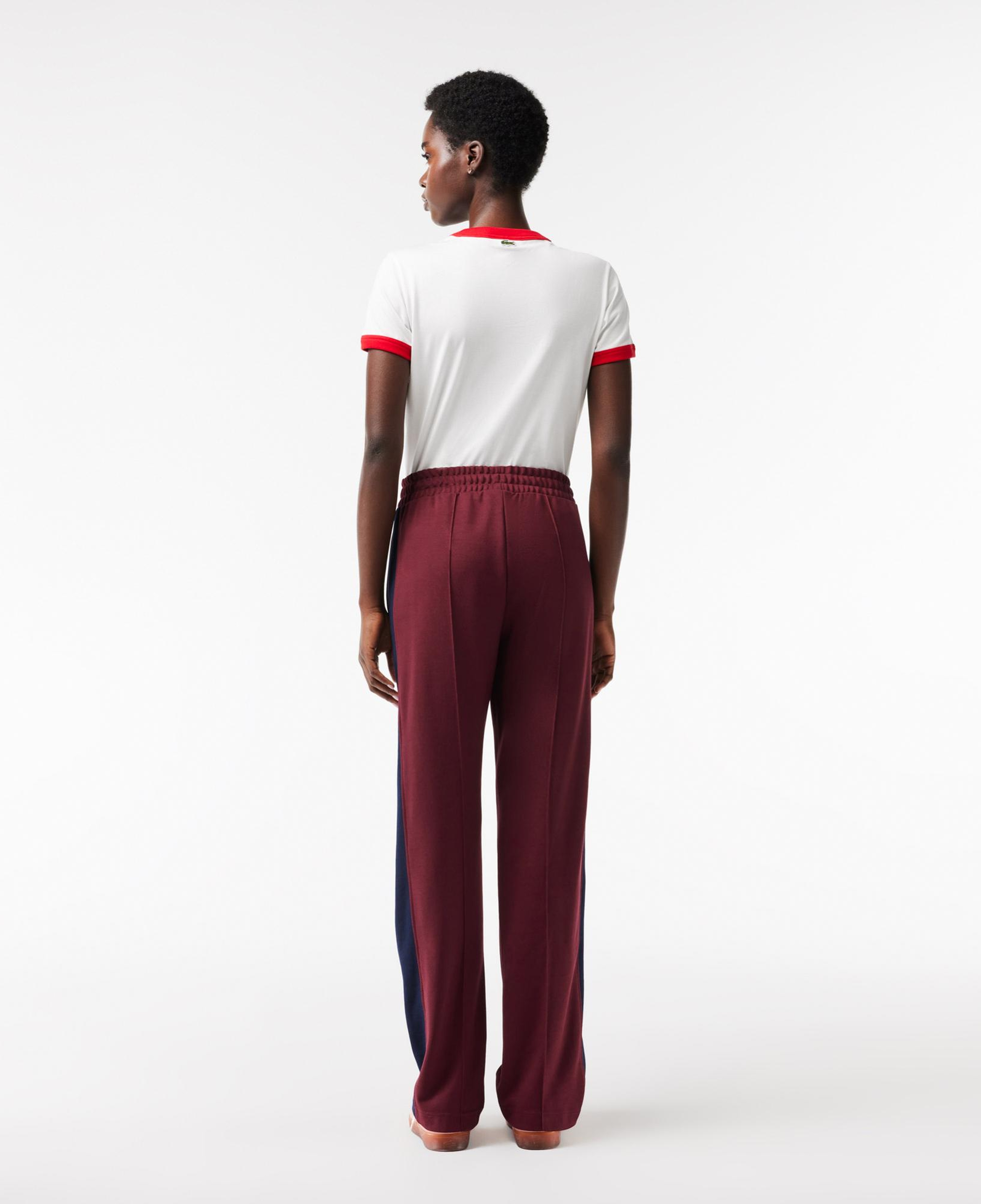 Kadın Straight Fit Renk Bloklu Bordo Eşofman Altı