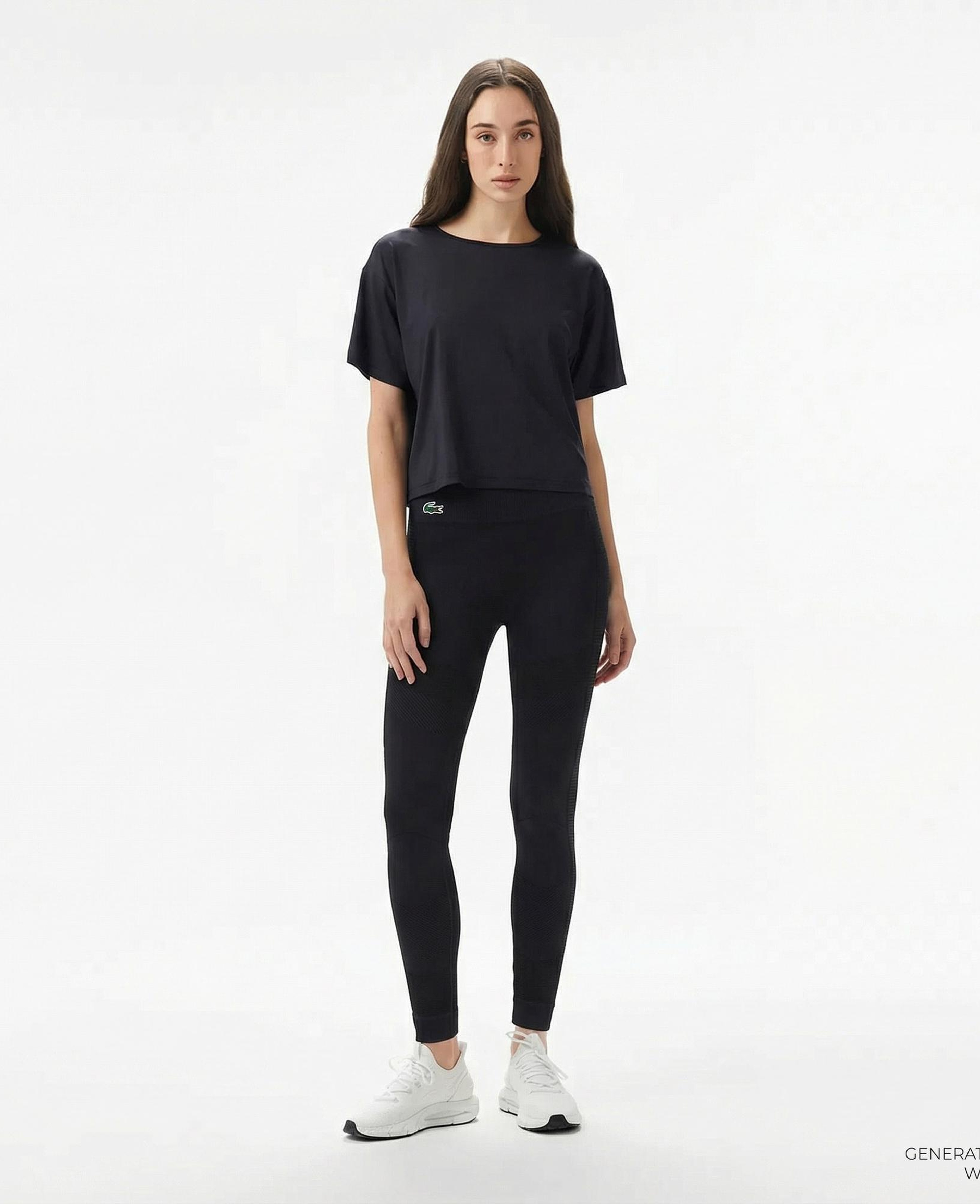 Lacoste Kadın Slim Fit Siyah Tayt