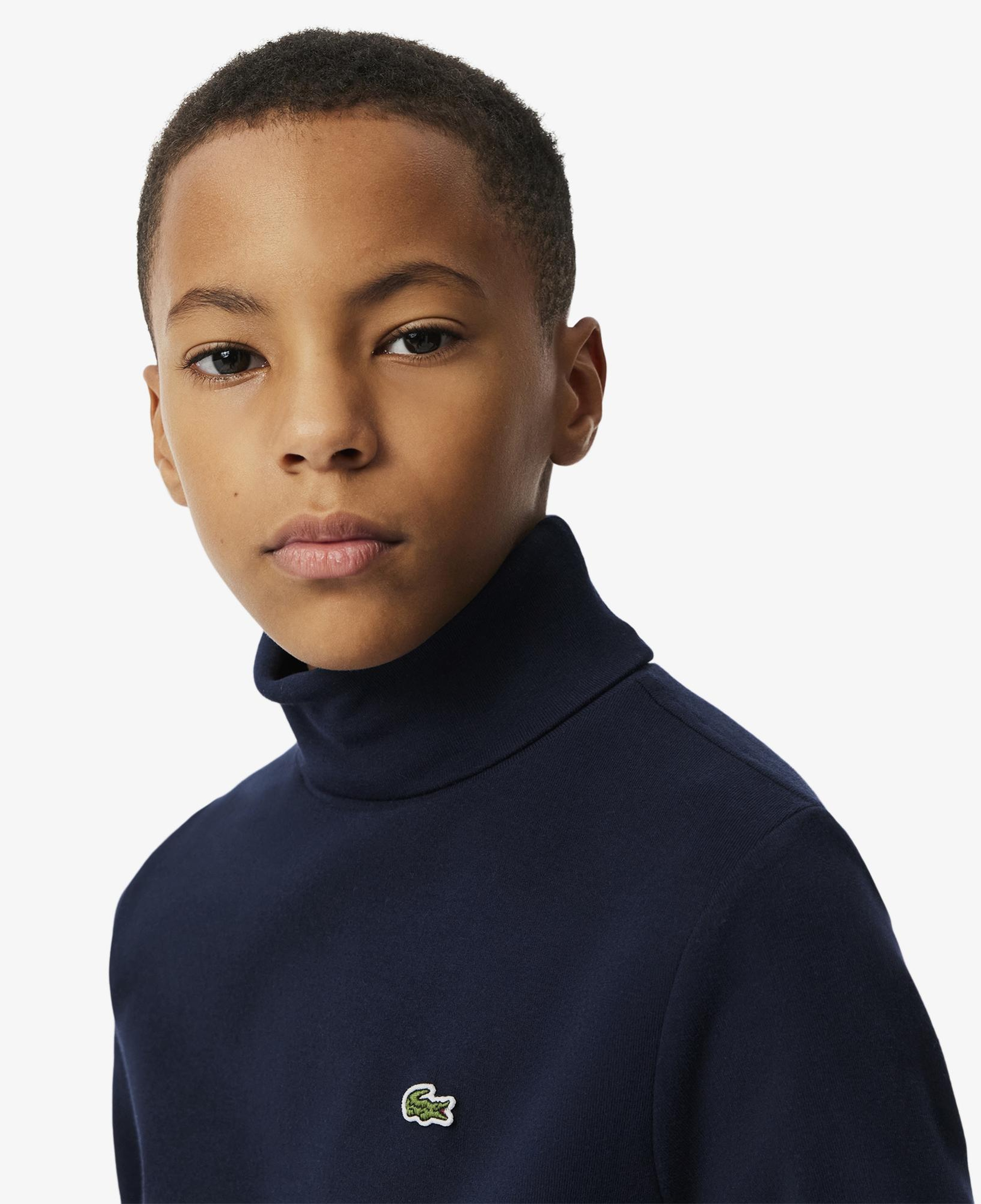 Çocuk Uzun Kollu Boğazlı Yaka Lacivert T-Shirt