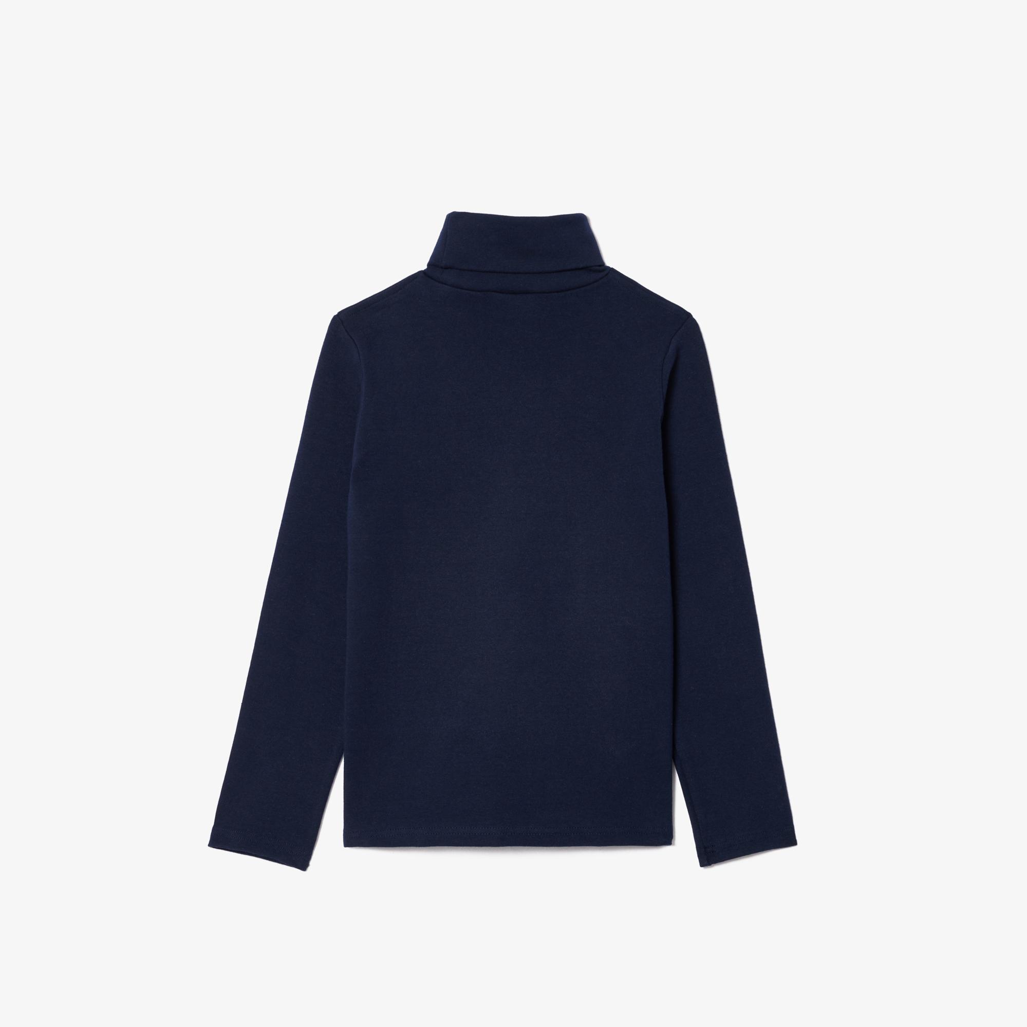 Çocuk Uzun Kollu Boğazlı Yaka Lacivert T-Shirt