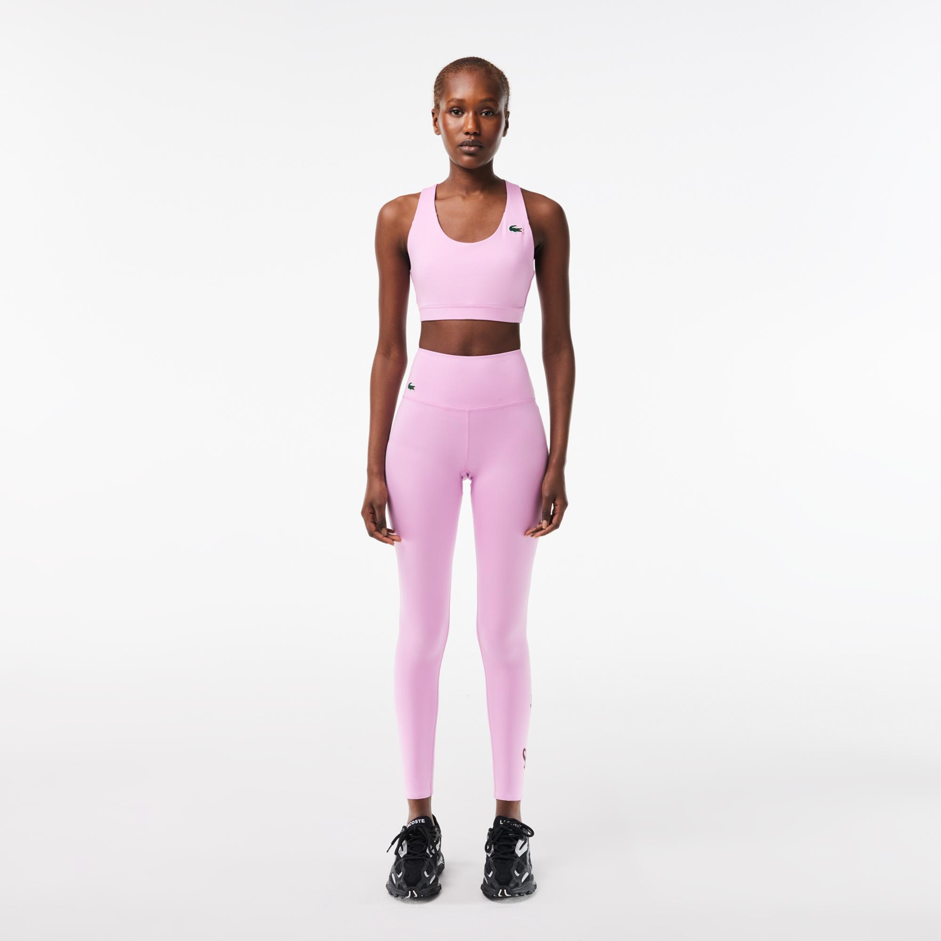 Kadın Slim Fit Baskılı Pembe Tayt