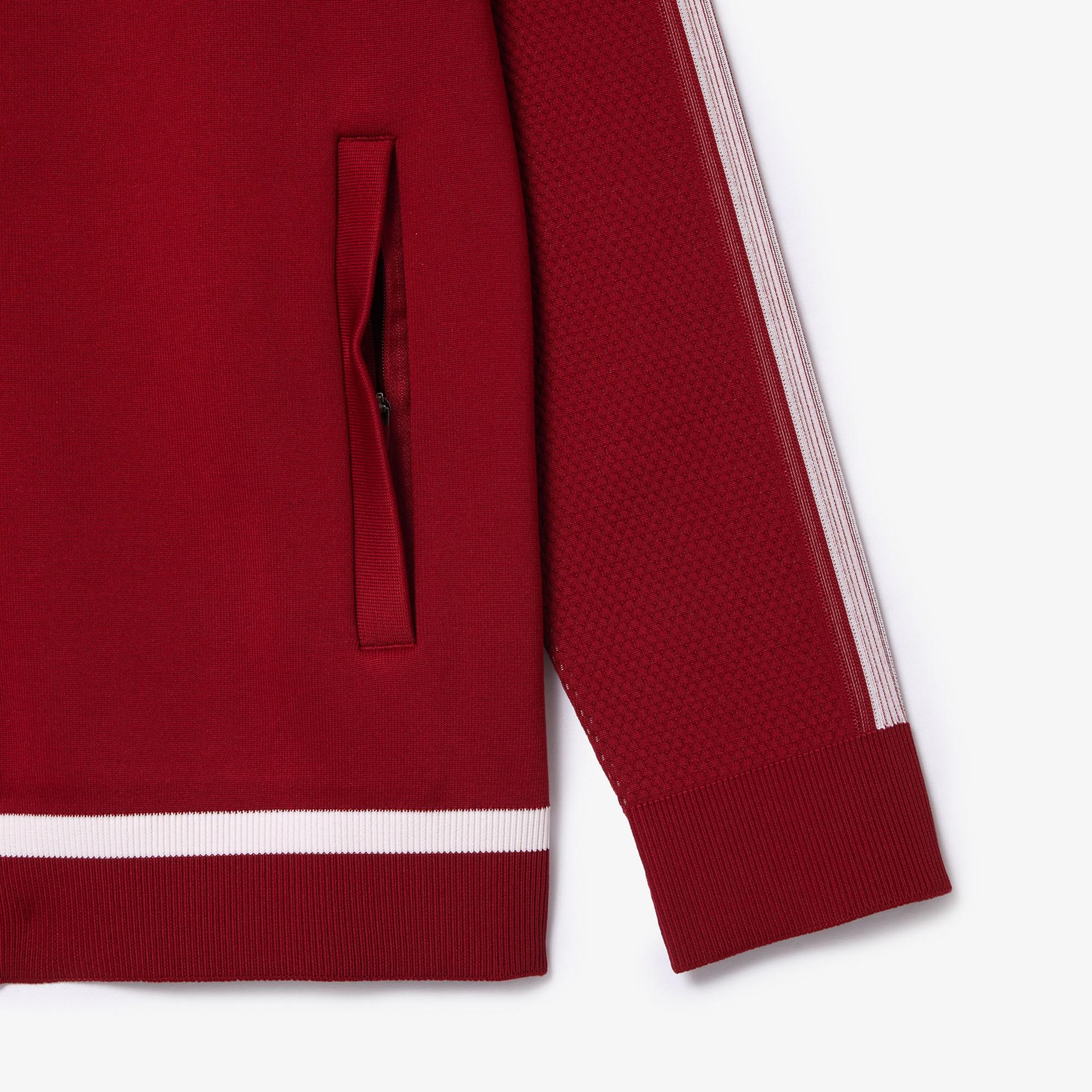 SPORT x Novak Djokovic Erkek Bisiklet Yaka Renk Bloklu Kırmızı Sweatshirt