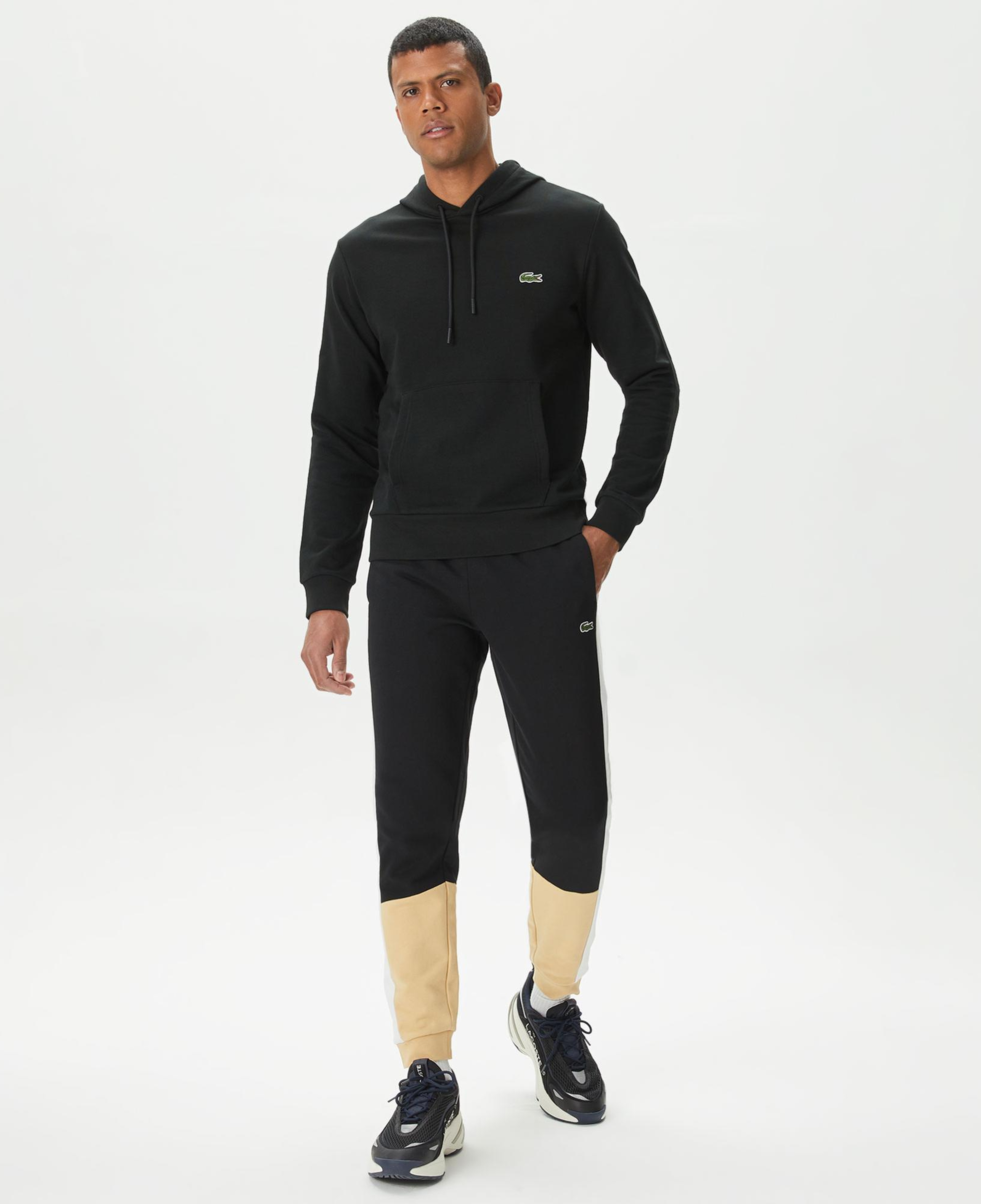 Erkek Regular Fit Renk Bloklu Siyah Eşofman Altı