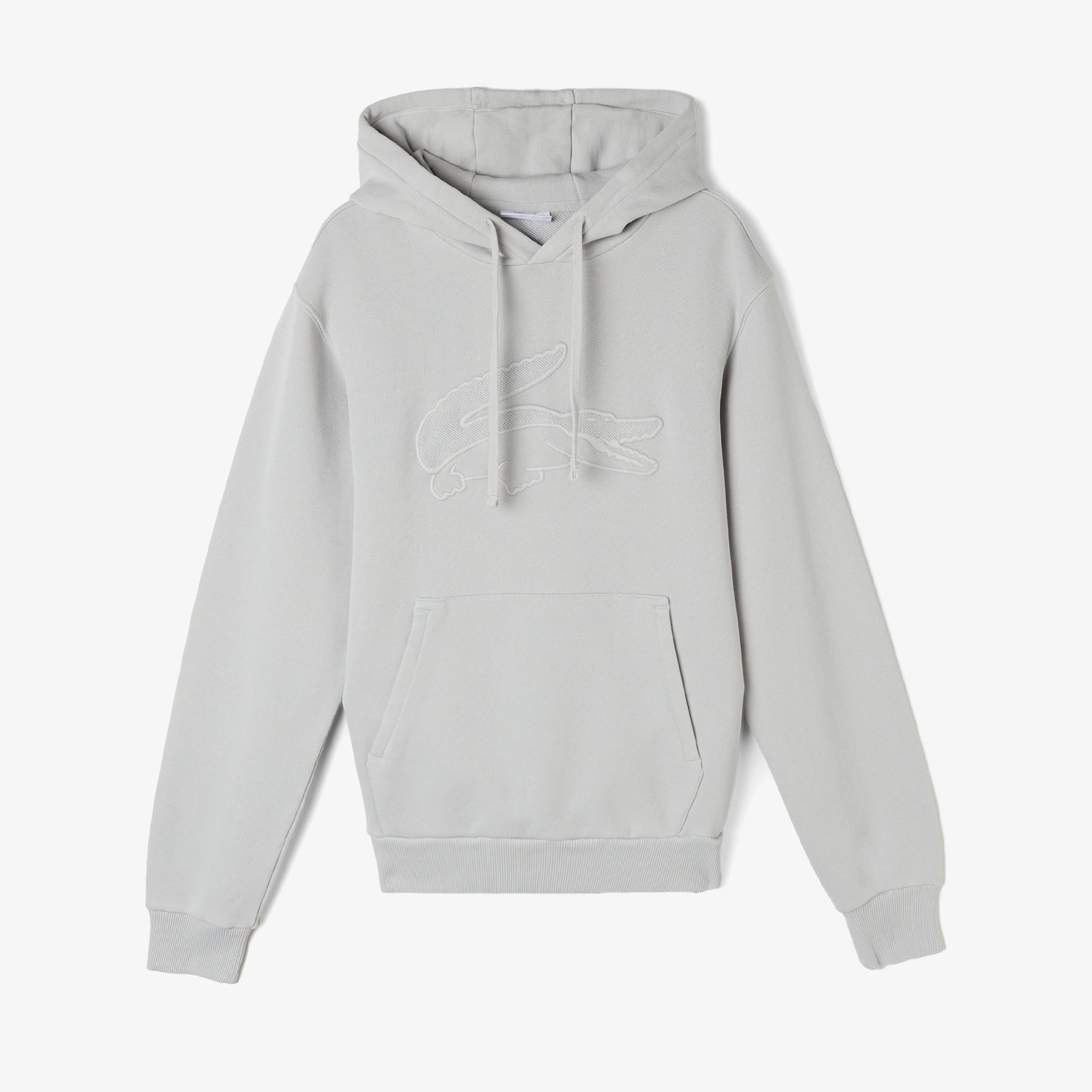 Erkek Relaxed Fit Kapüşonlu Gri Sweatshirt
