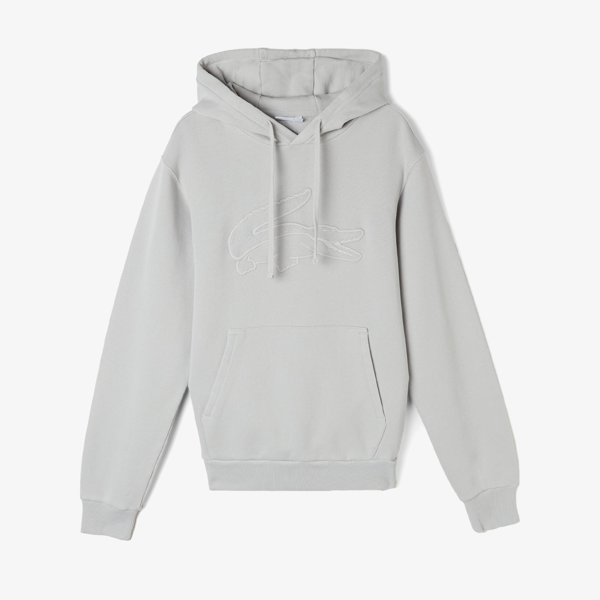 Erkek Relaxed Fit Kapüşonlu Gri Sweatshirt