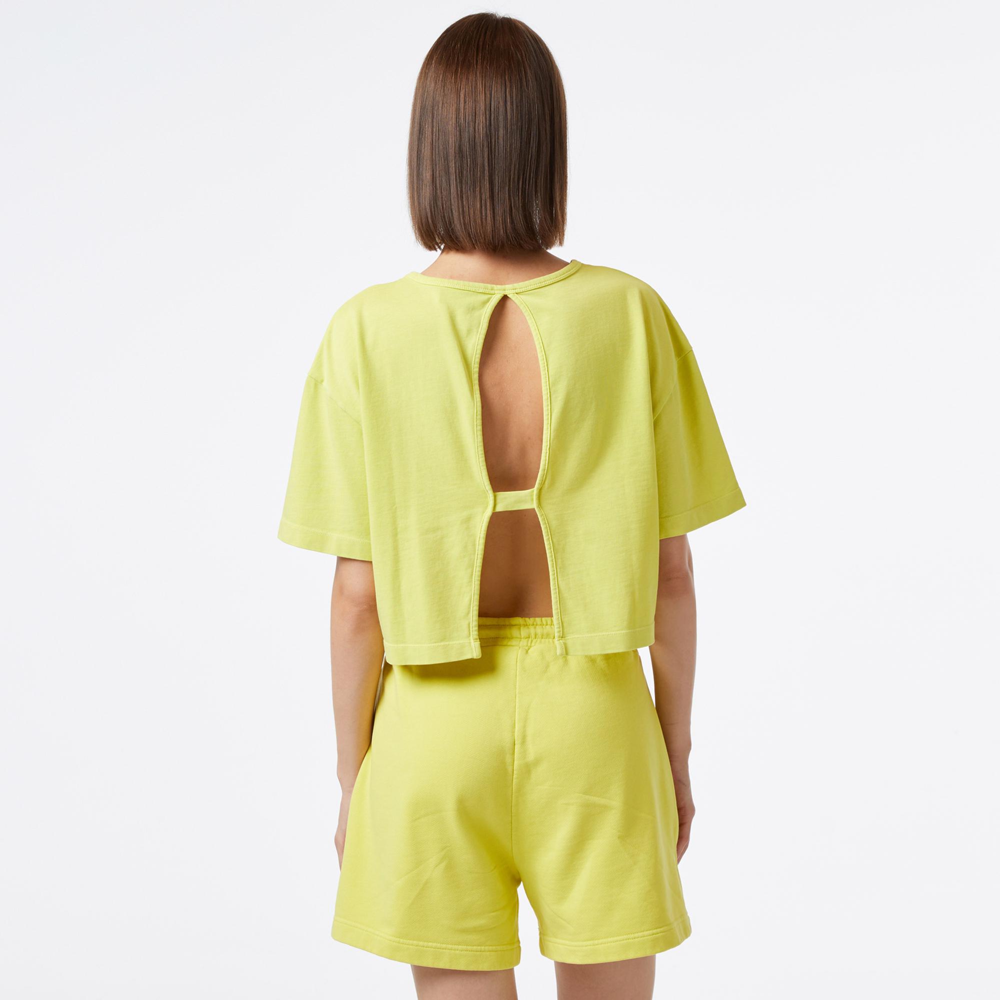 UNITED4 Kadın Sarı Crop T-Shirt