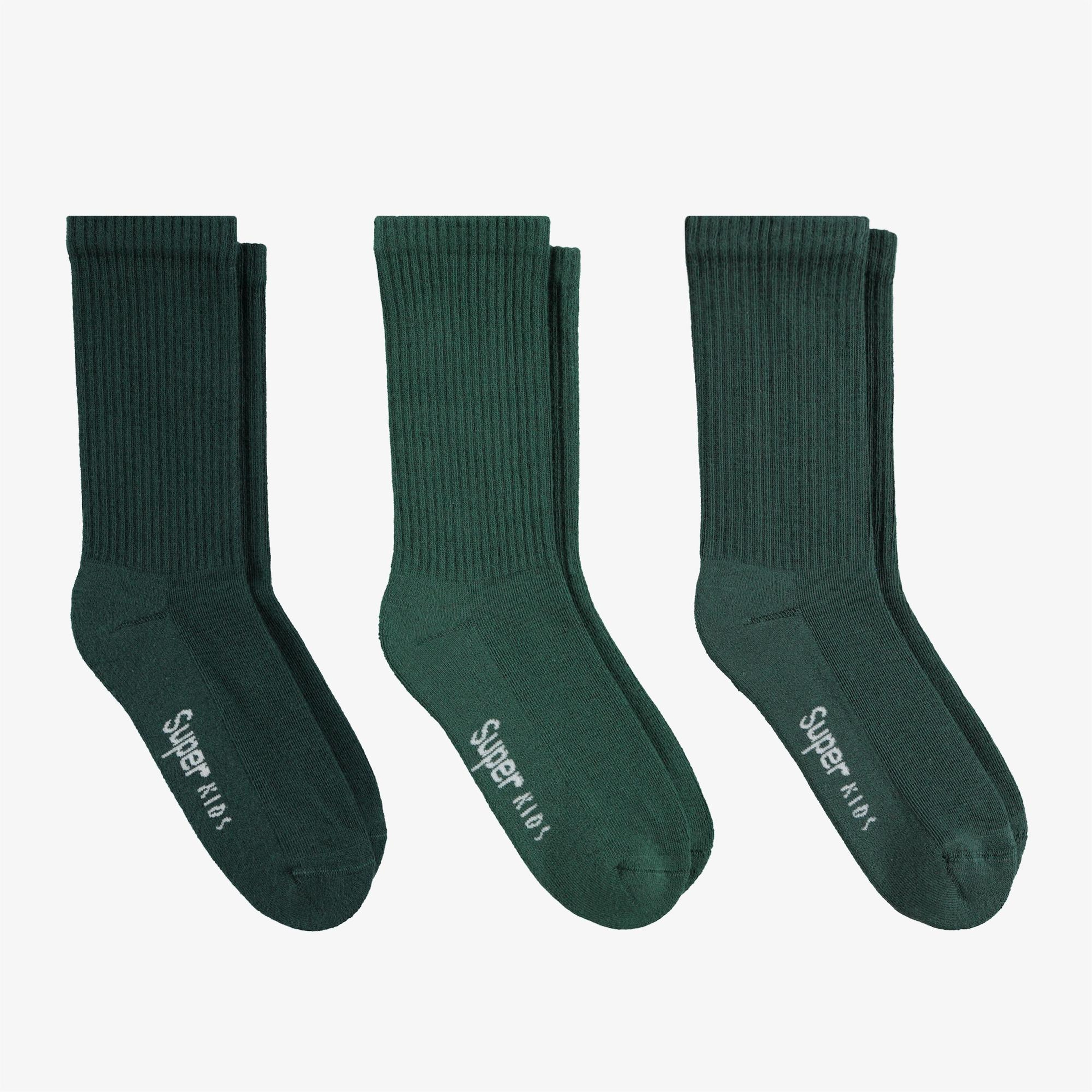 UNITED4 Long-Medium Çocuk Yeşil 3'lü Çorap