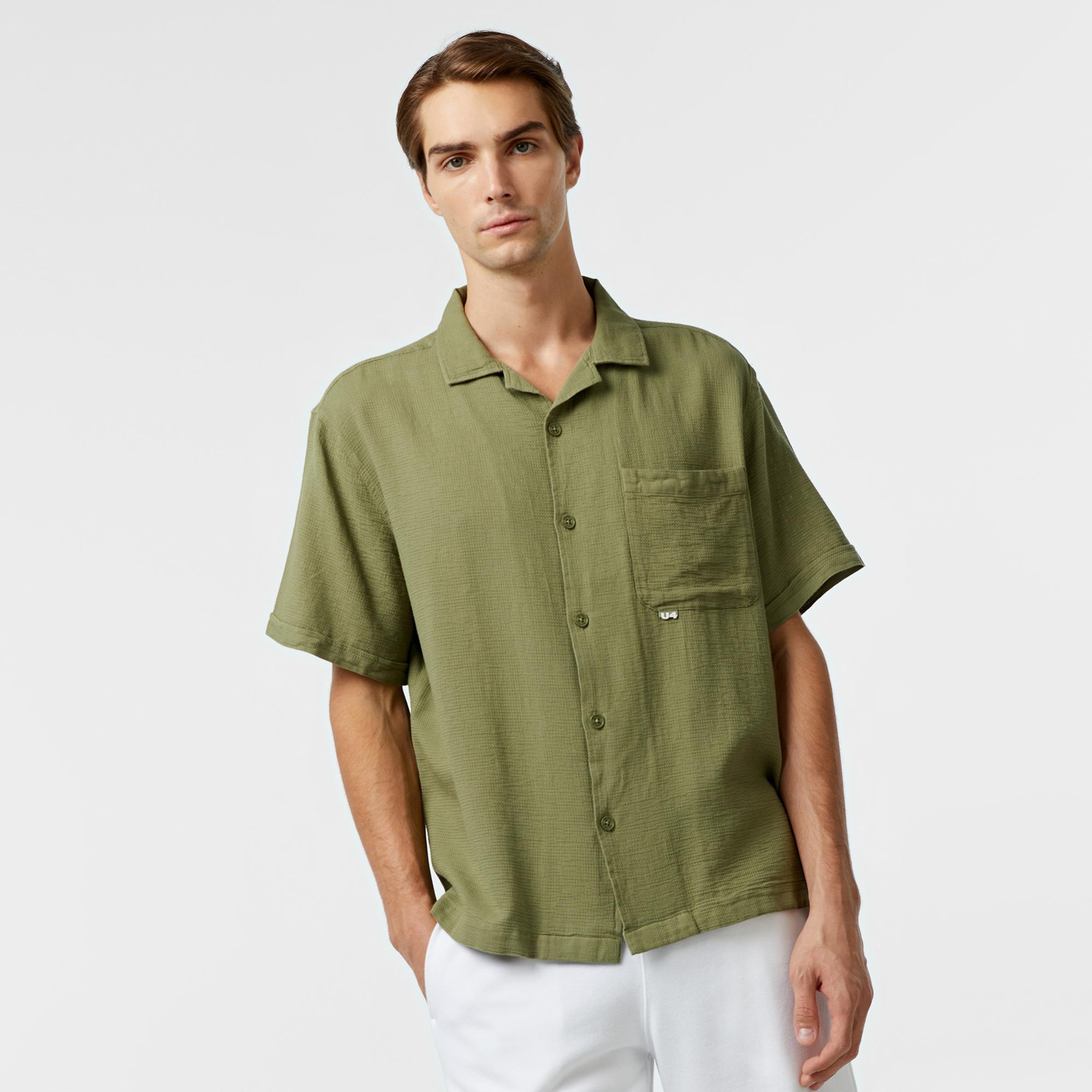 UNITED4 Classic Erkek Haki Gömlek