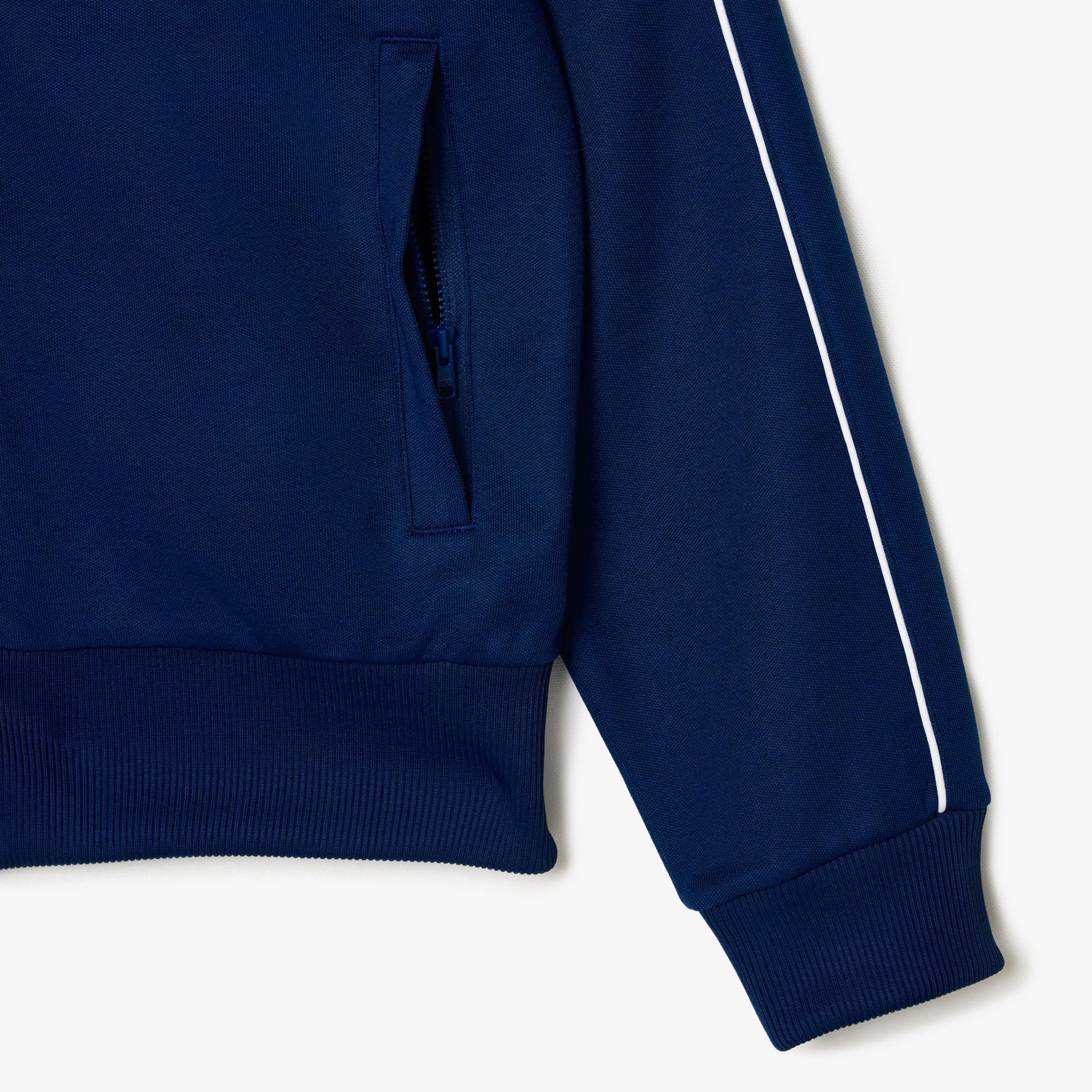 Erkek Regular Fit Fermuarlı Mavi Sweatshirt