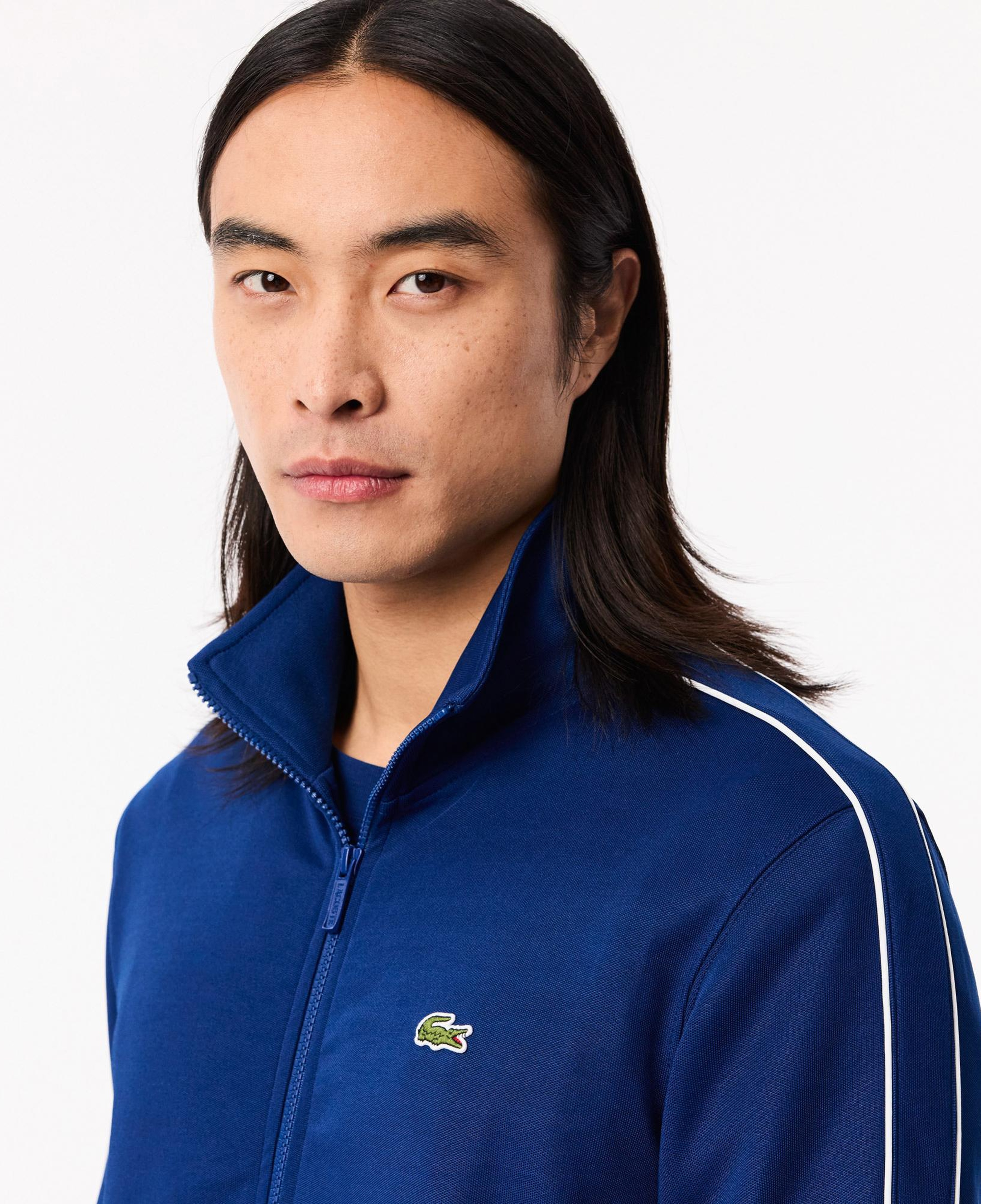 Erkek Regular Fit Fermuarlı Mavi Sweatshirt