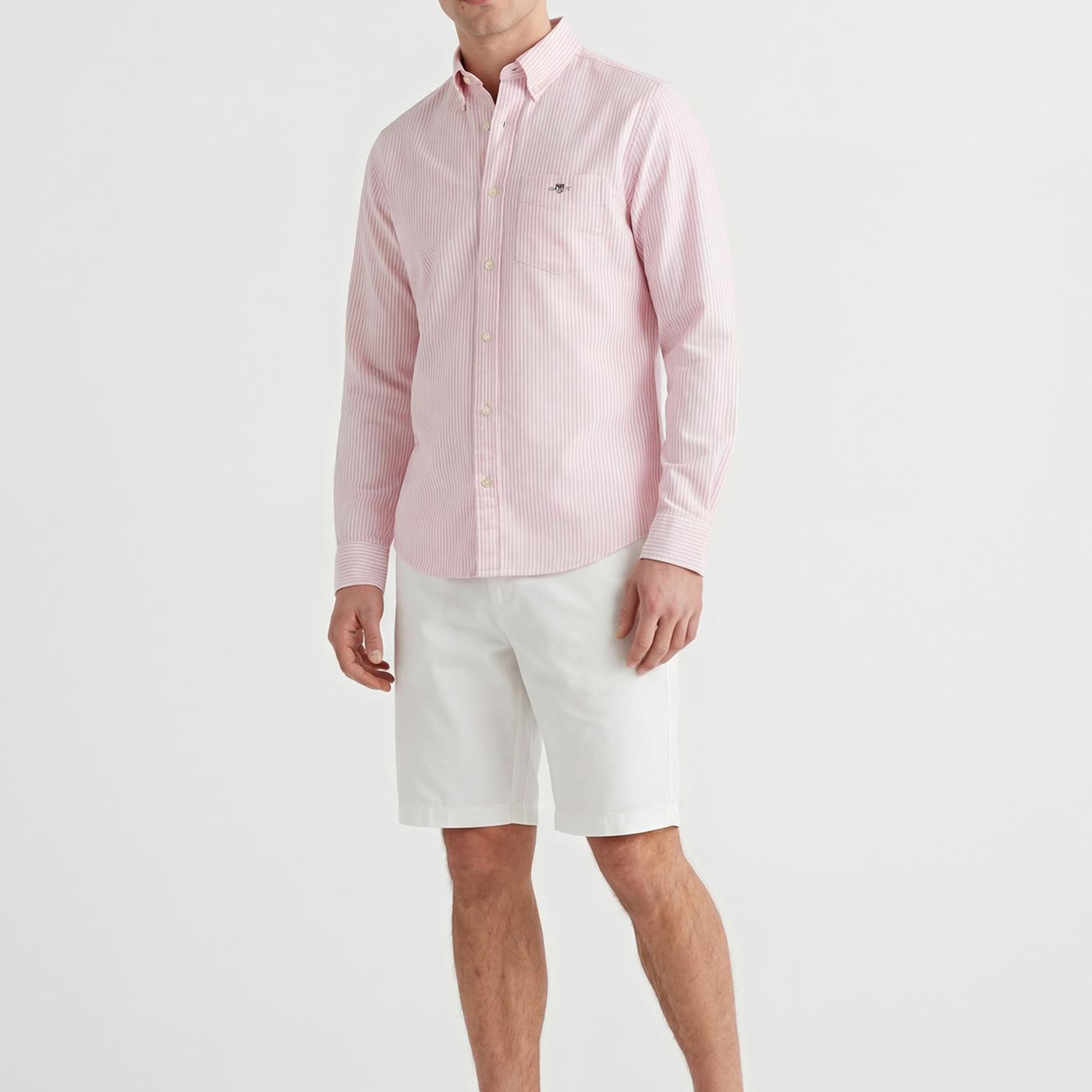 GANT Erkek Pembe Regular Fit Çizgili Logolu Gömlek