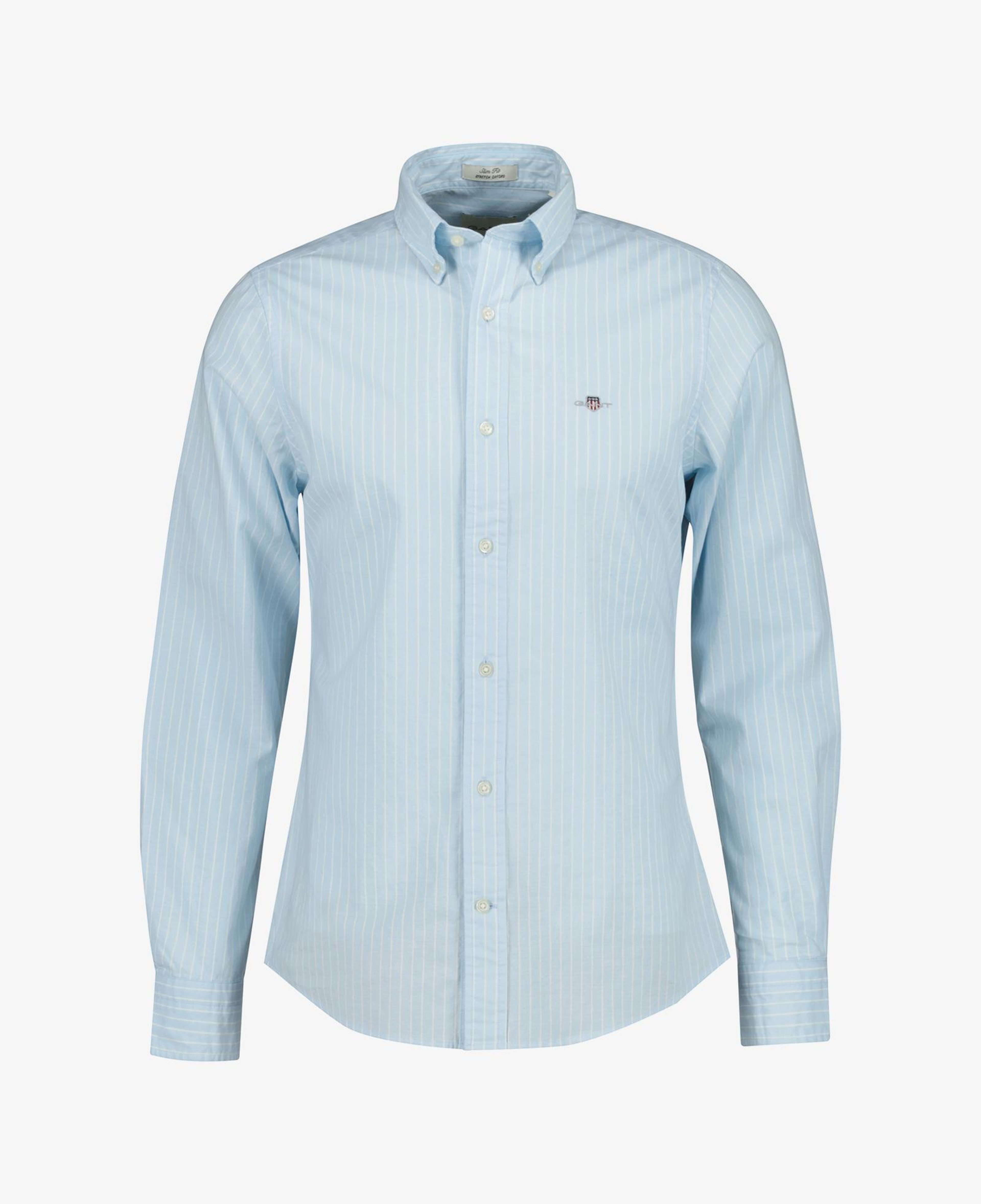 GANT Erkek Mavi Slim Fit Çizgili Logolu Gömlek