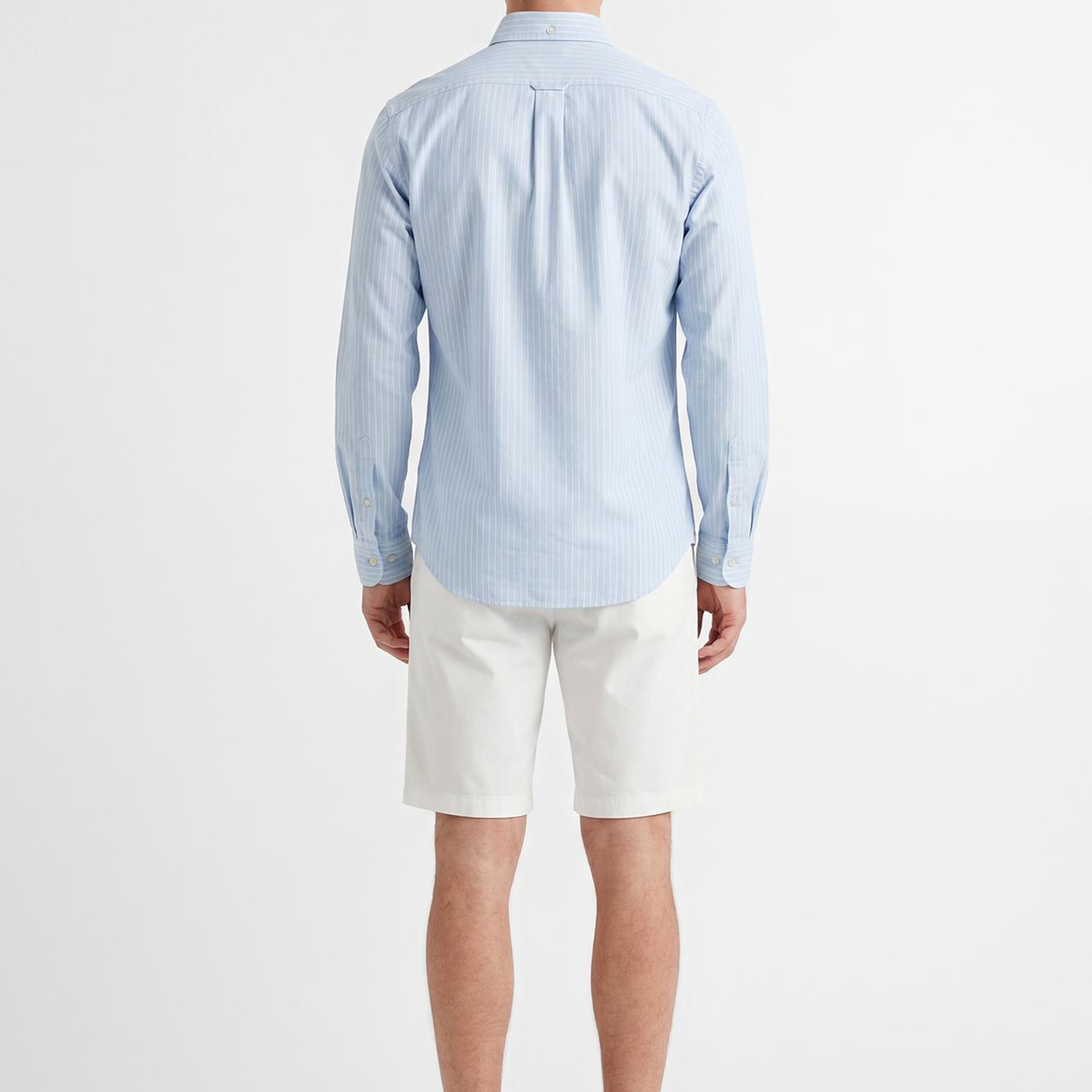 GANT Erkek Mavi Slim Fit Çizgili Logolu Gömlek