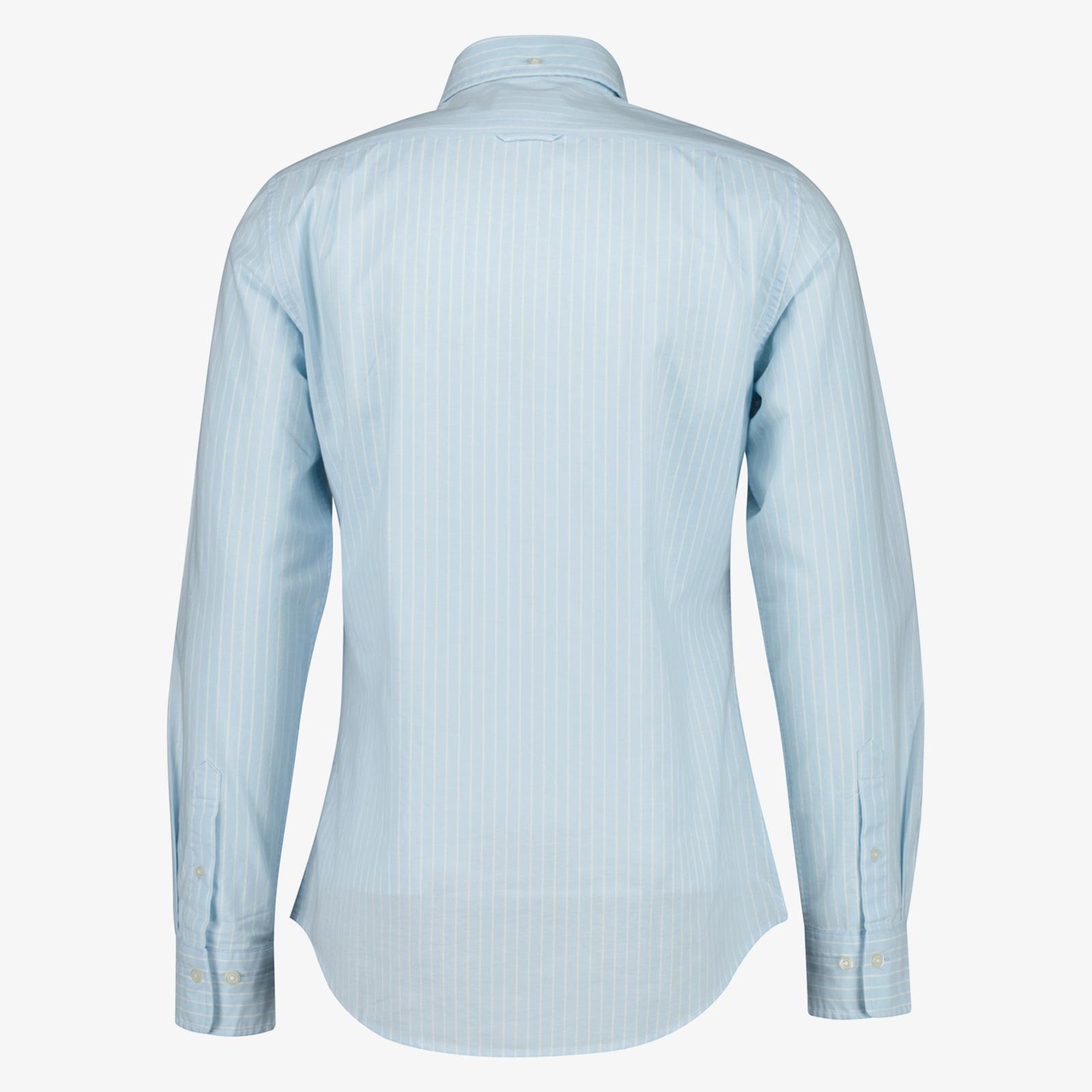 GANT Erkek Mavi Slim Fit Çizgili Logolu Gömlek