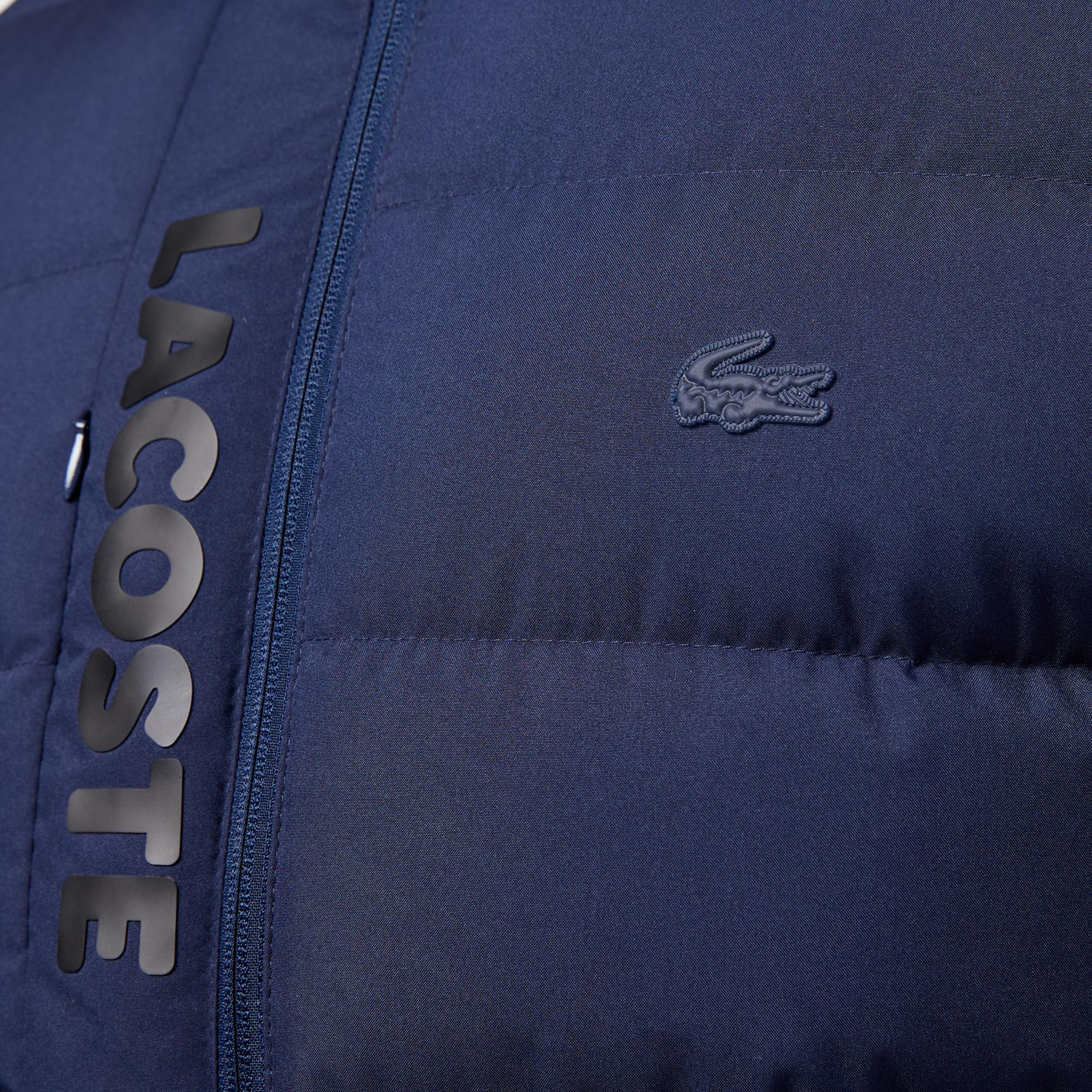 Erkek Regular Fit Kapüşonlu Lacivert Şişme Mont