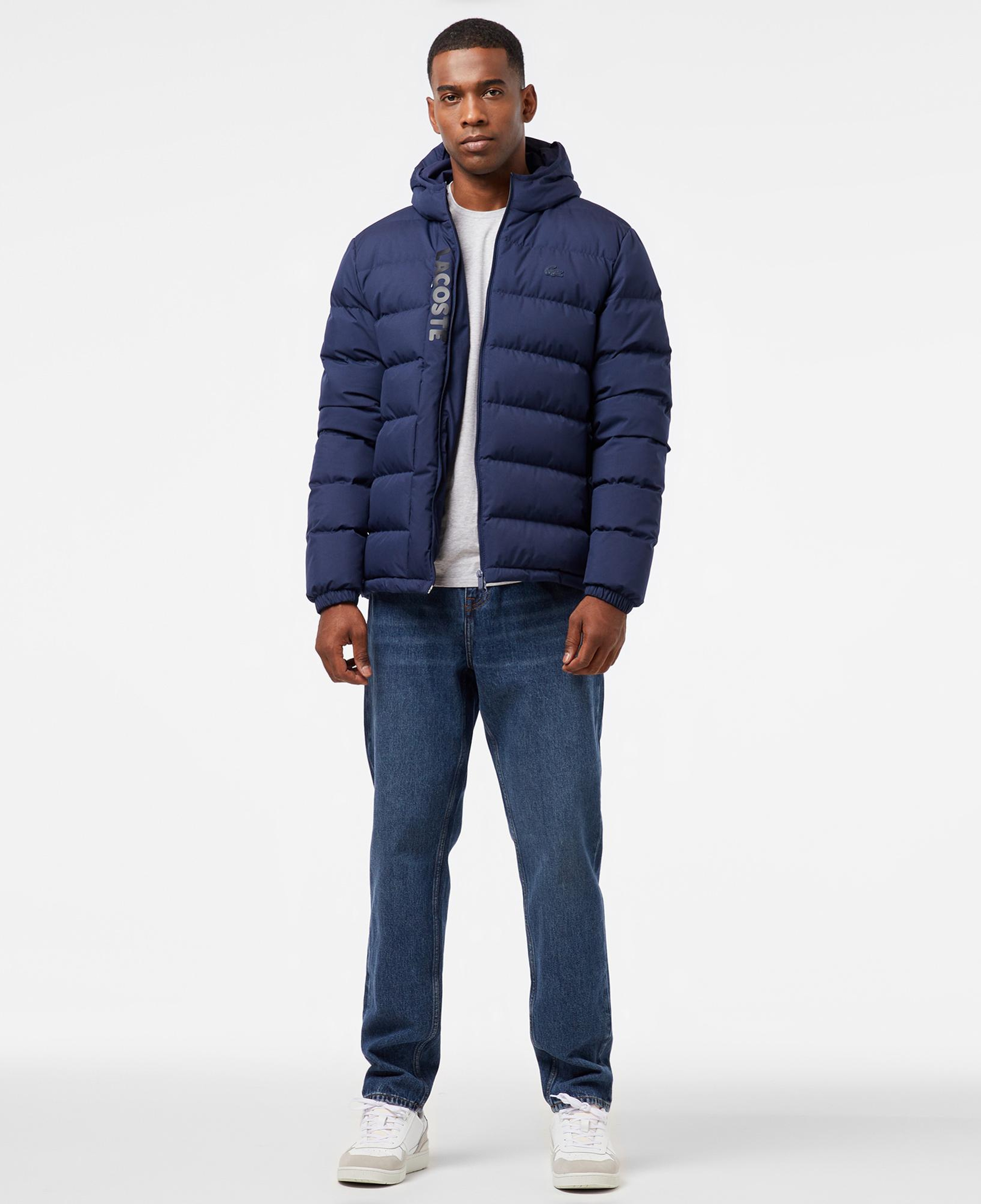 Erkek Regular Fit Kapüşonlu Lacivert Şişme Mont