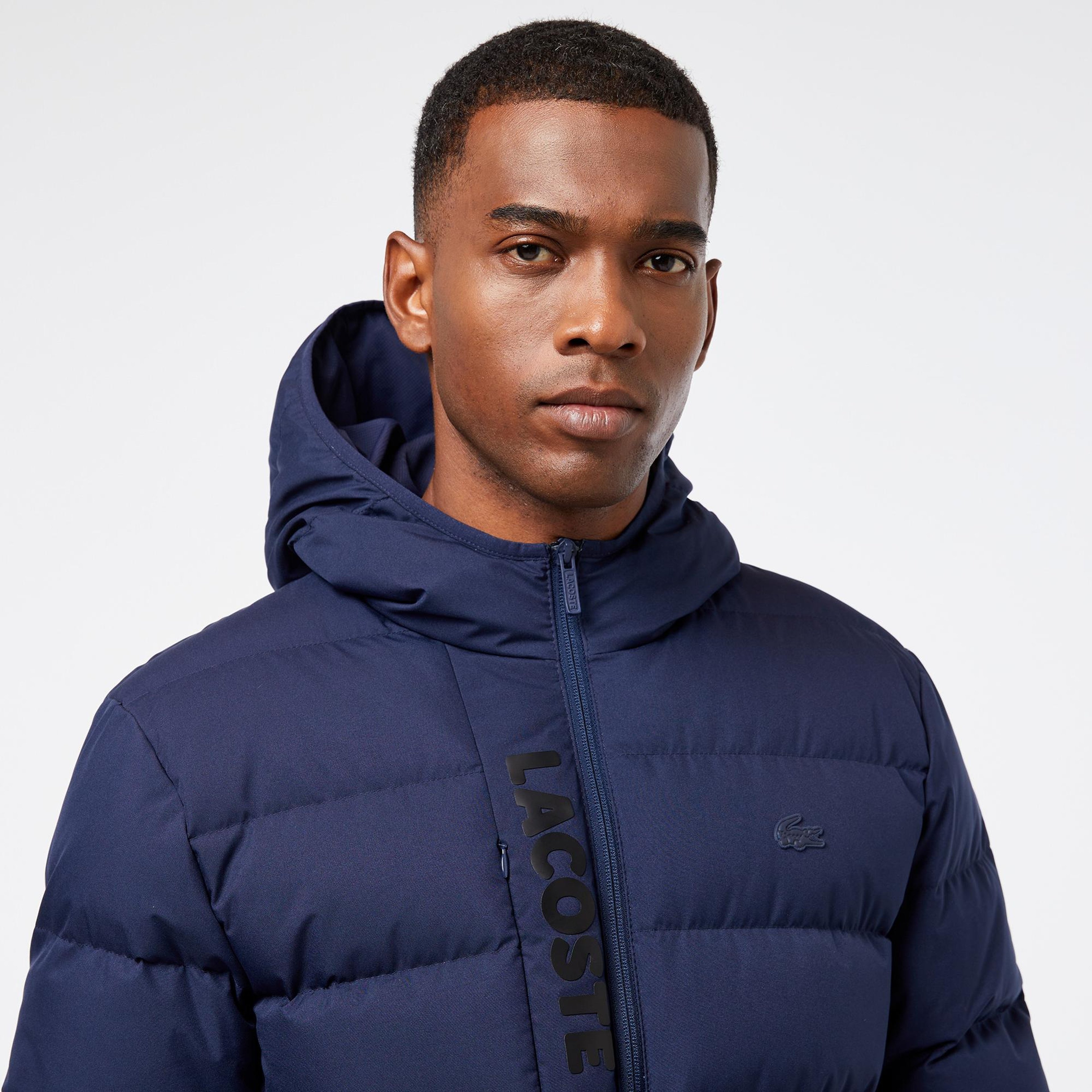 Erkek Regular Fit Kapüşonlu Lacivert Şişme Mont
