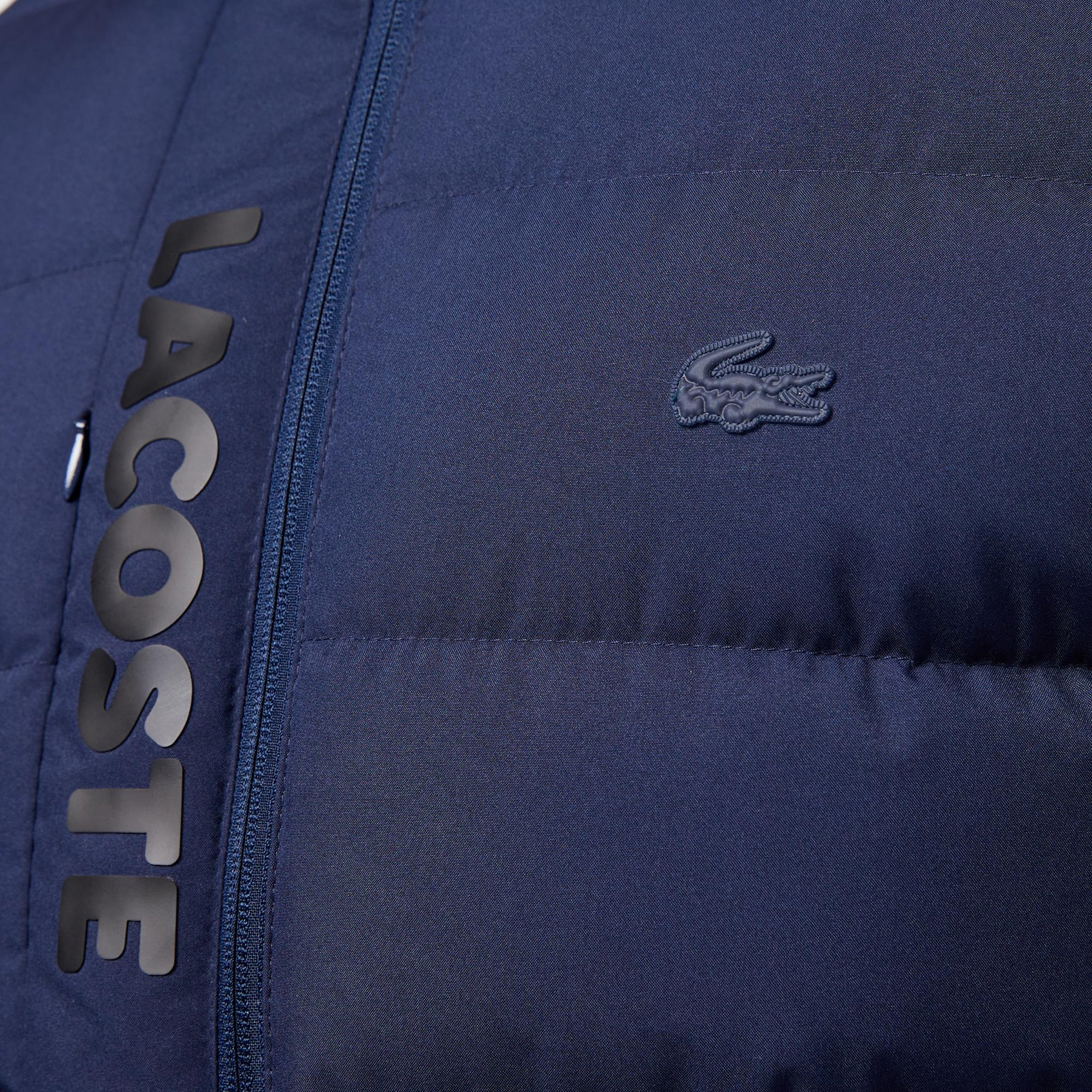 Erkek Regular Fit Kapüşonlu Lacivert Şişme Mont