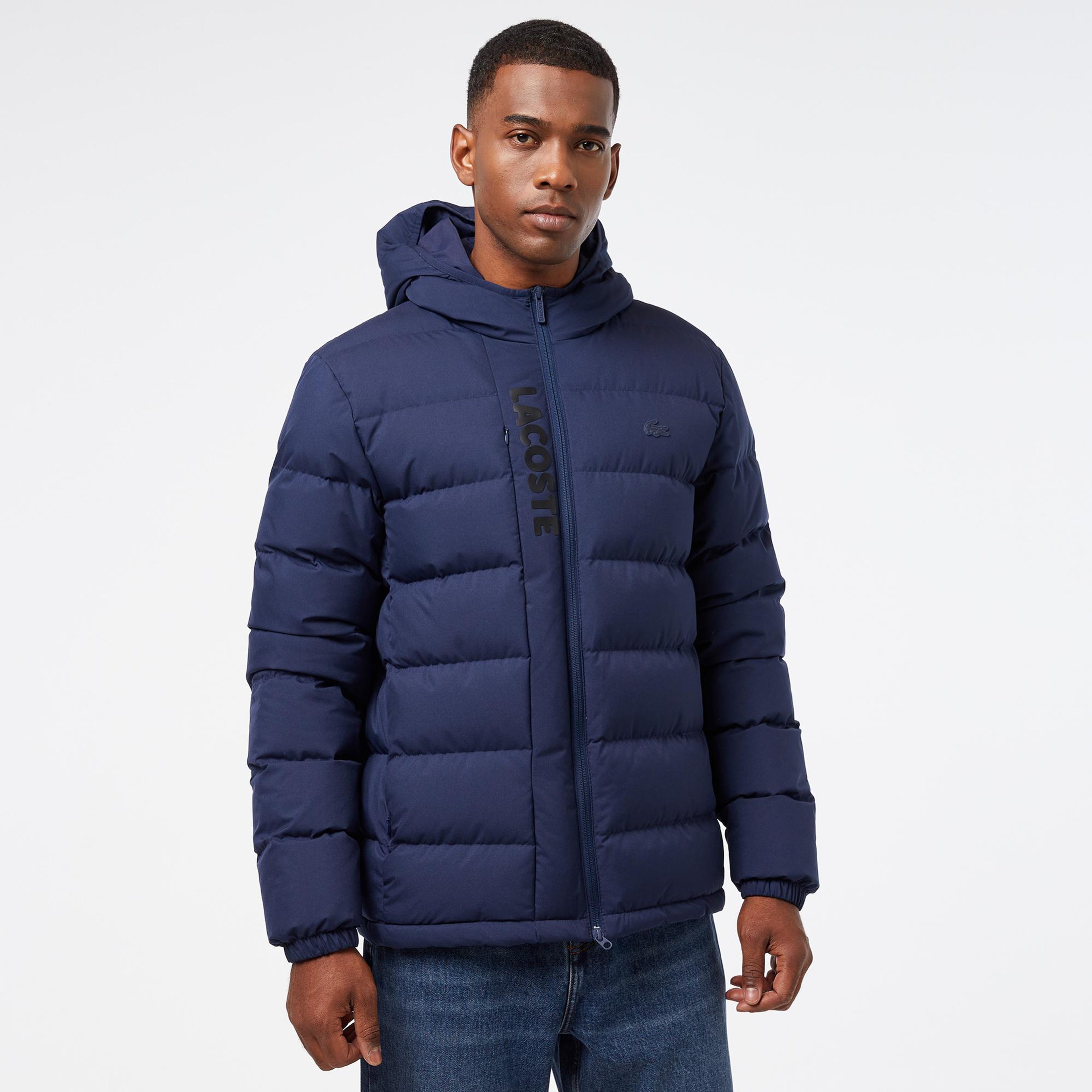 Erkek Regular Fit Kapüşonlu Lacivert Şişme Mont