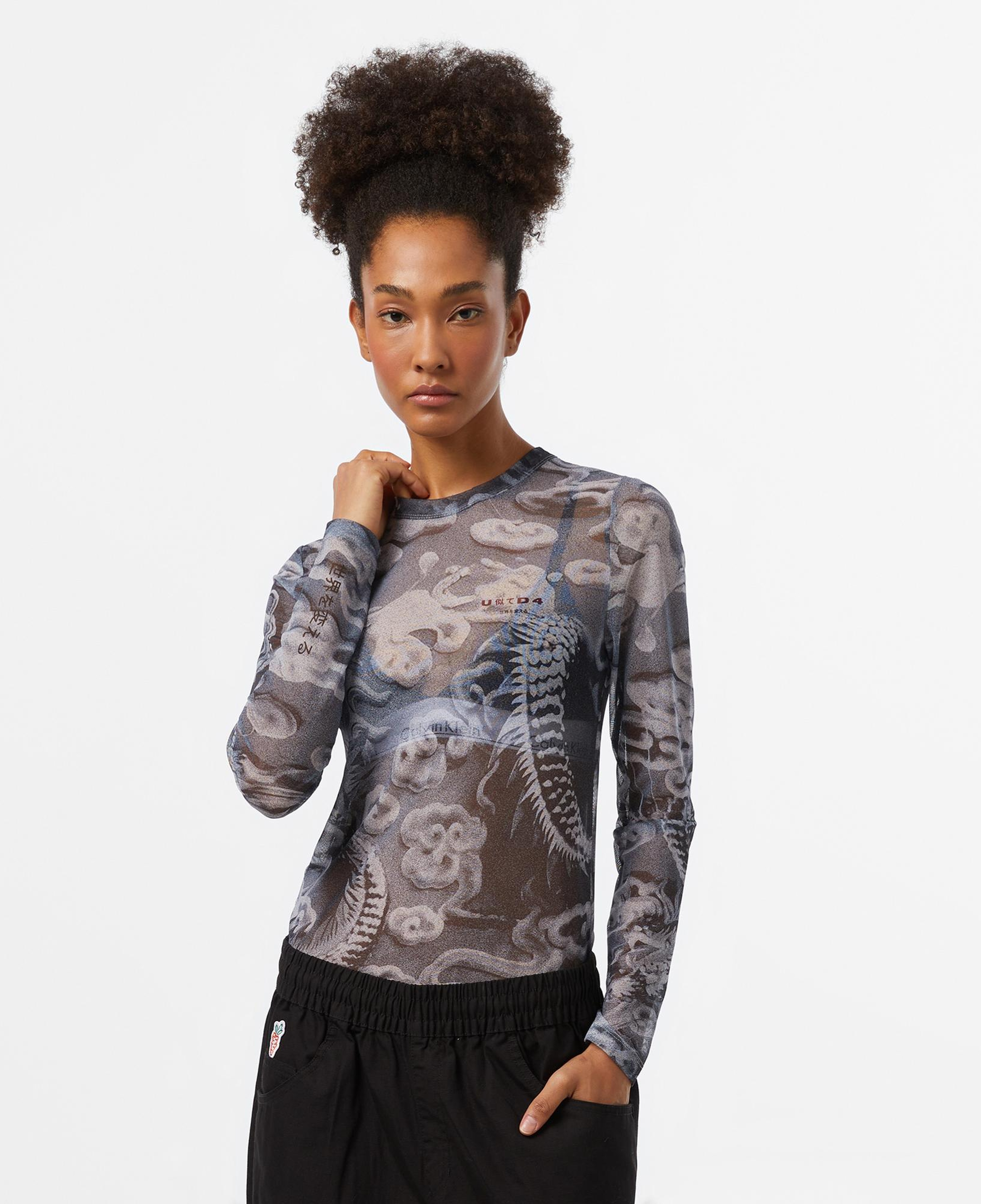 UNITED4 Kadın Beyaz Detaylı Siyah T-Shirt